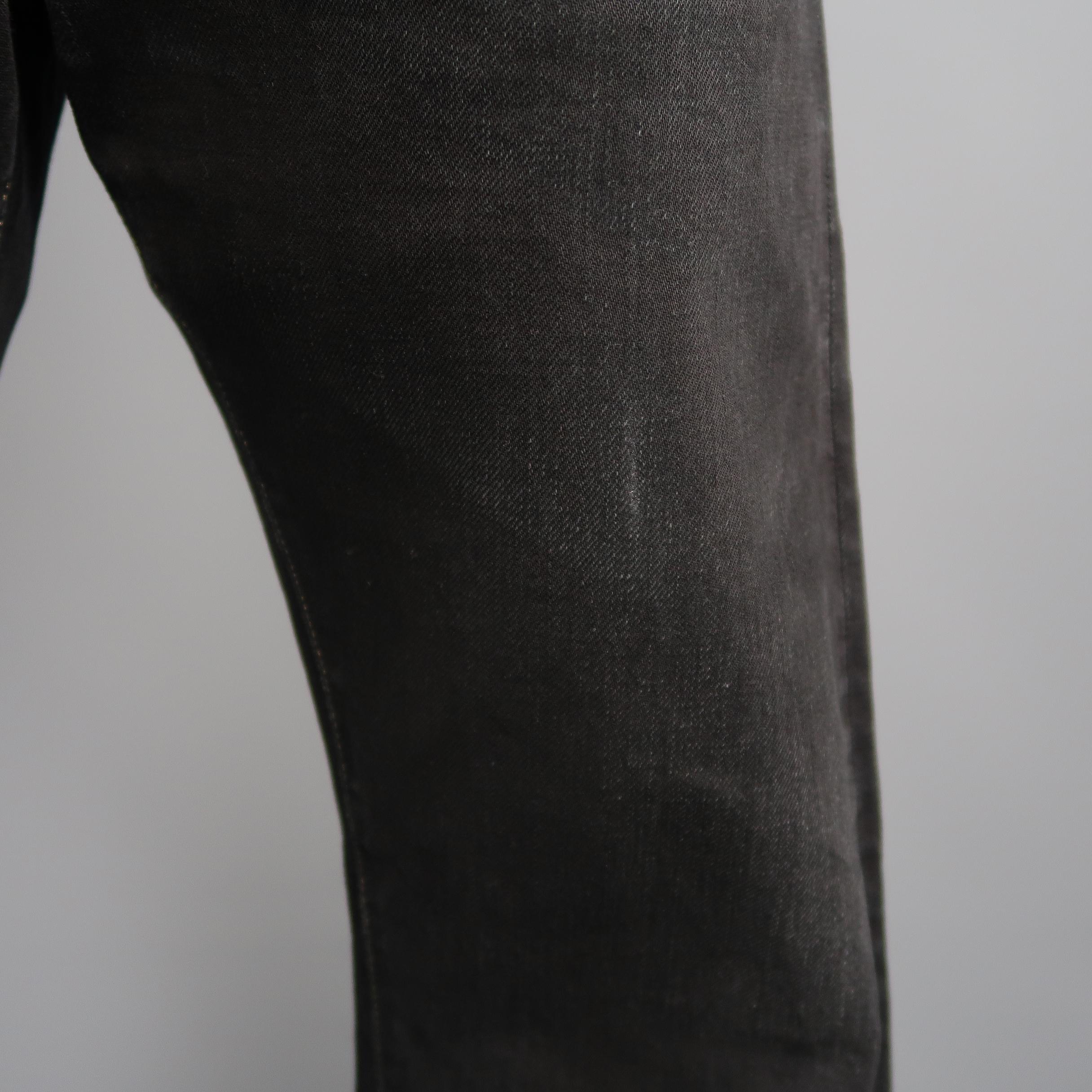 RRL by Ralph Lauren Black Washed Selvedge Denim Jeans 2