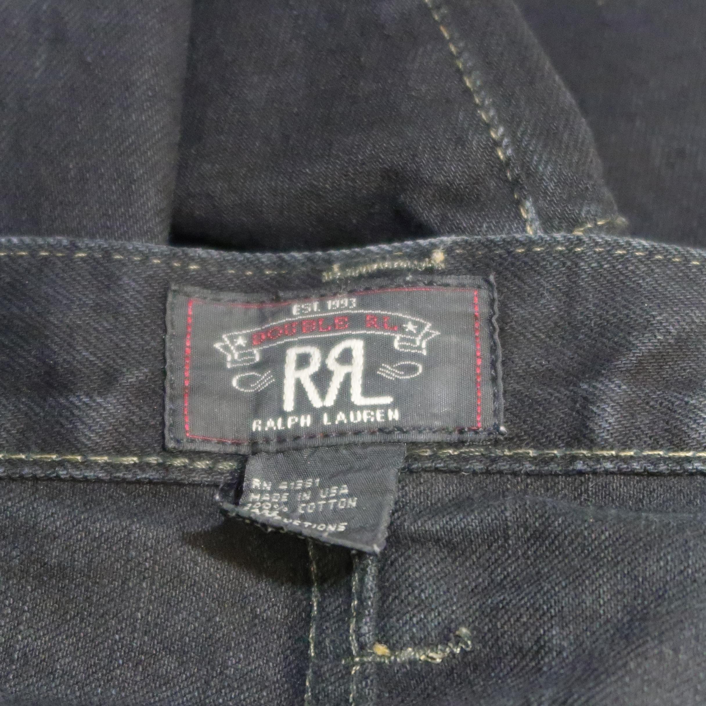 RRL by Ralph Lauren Black Washed Selvedge Denim Jeans 3