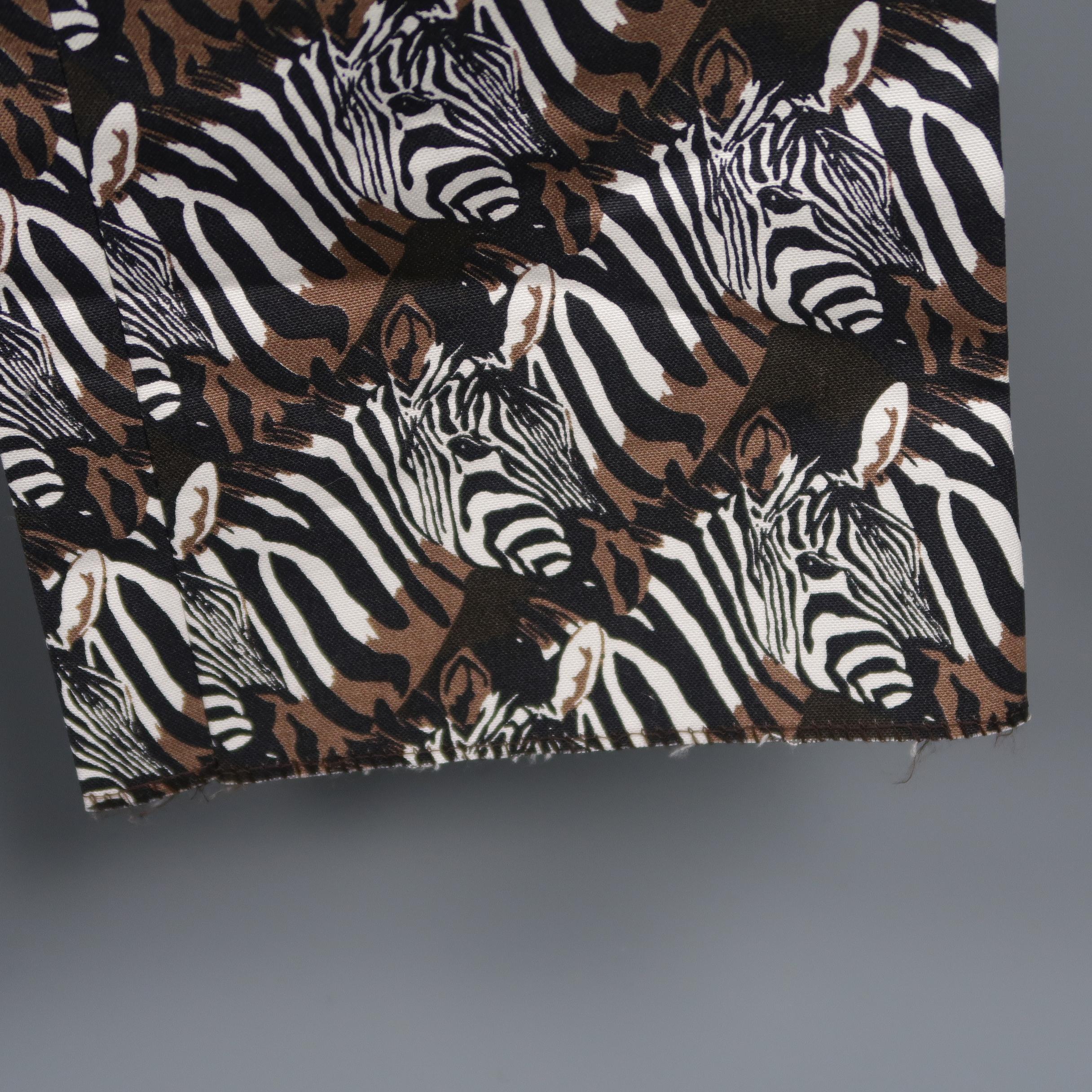 Black  Gitman Vintage Brown Zebras Graphic Print Cotton Casual Pants