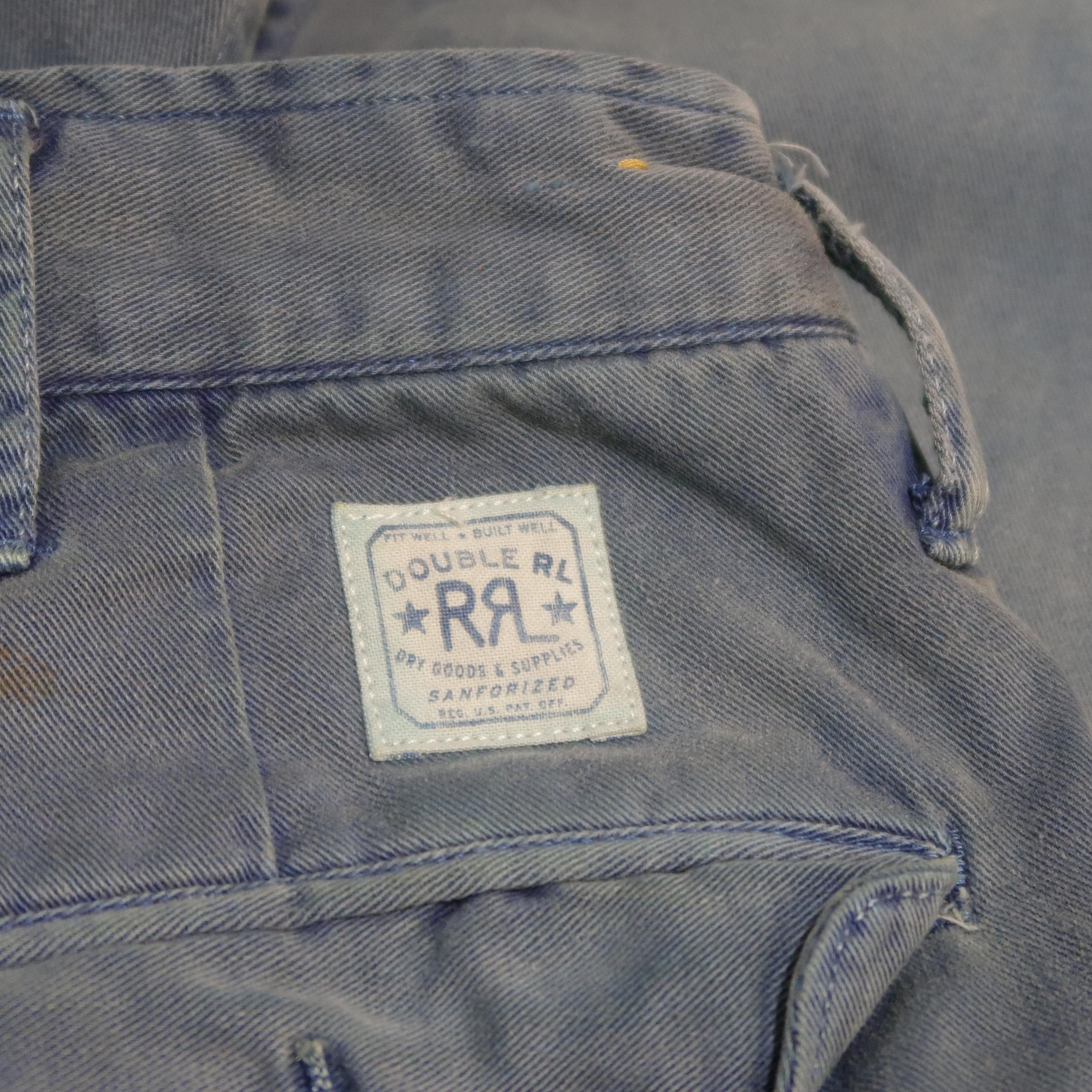 RRL by Ralph Lauren Blue Vintage Wash Cotton Casual Chino Pants 2