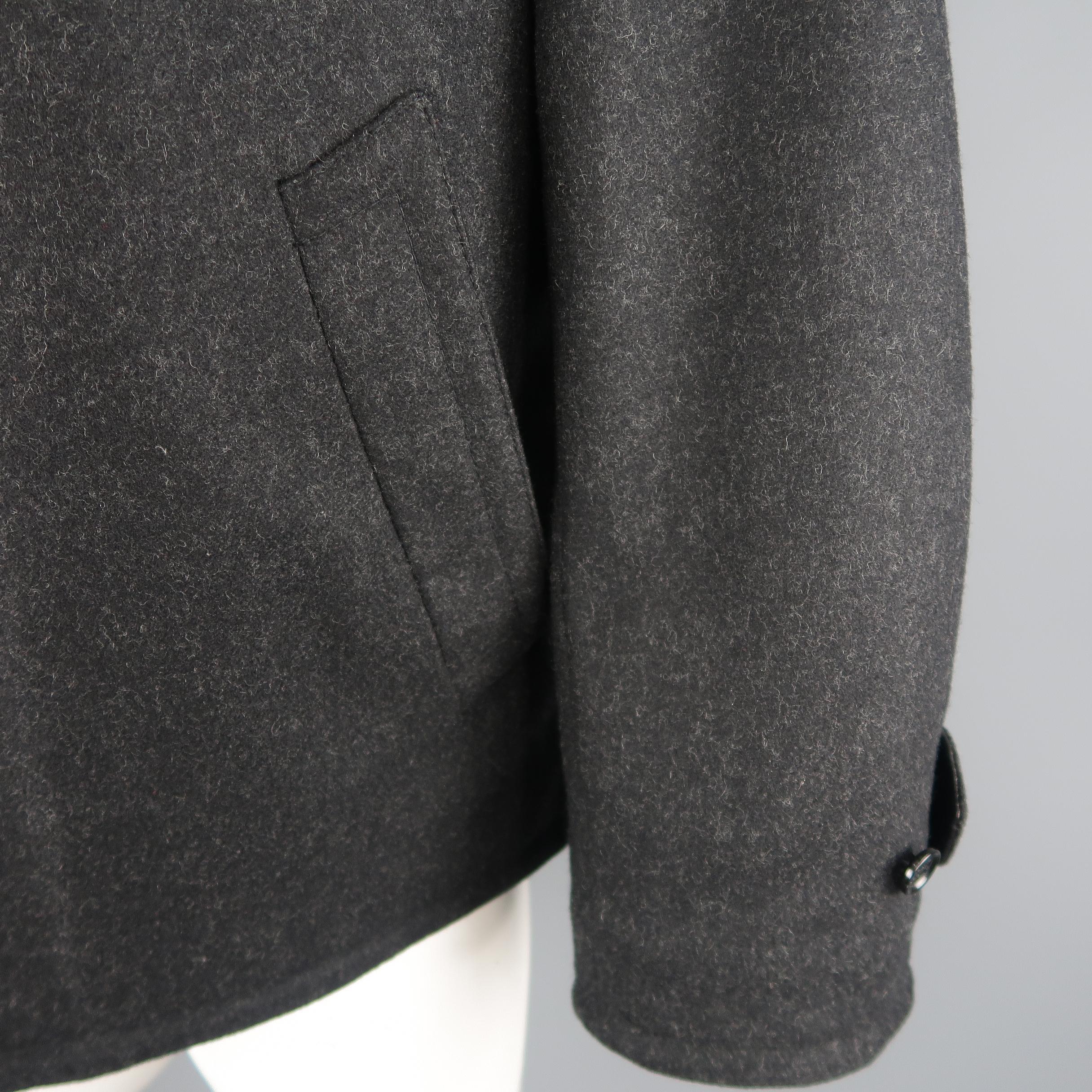 Black Dolce & Gabbana Charcoal Wool Blend Cable Knit Collar Jacket