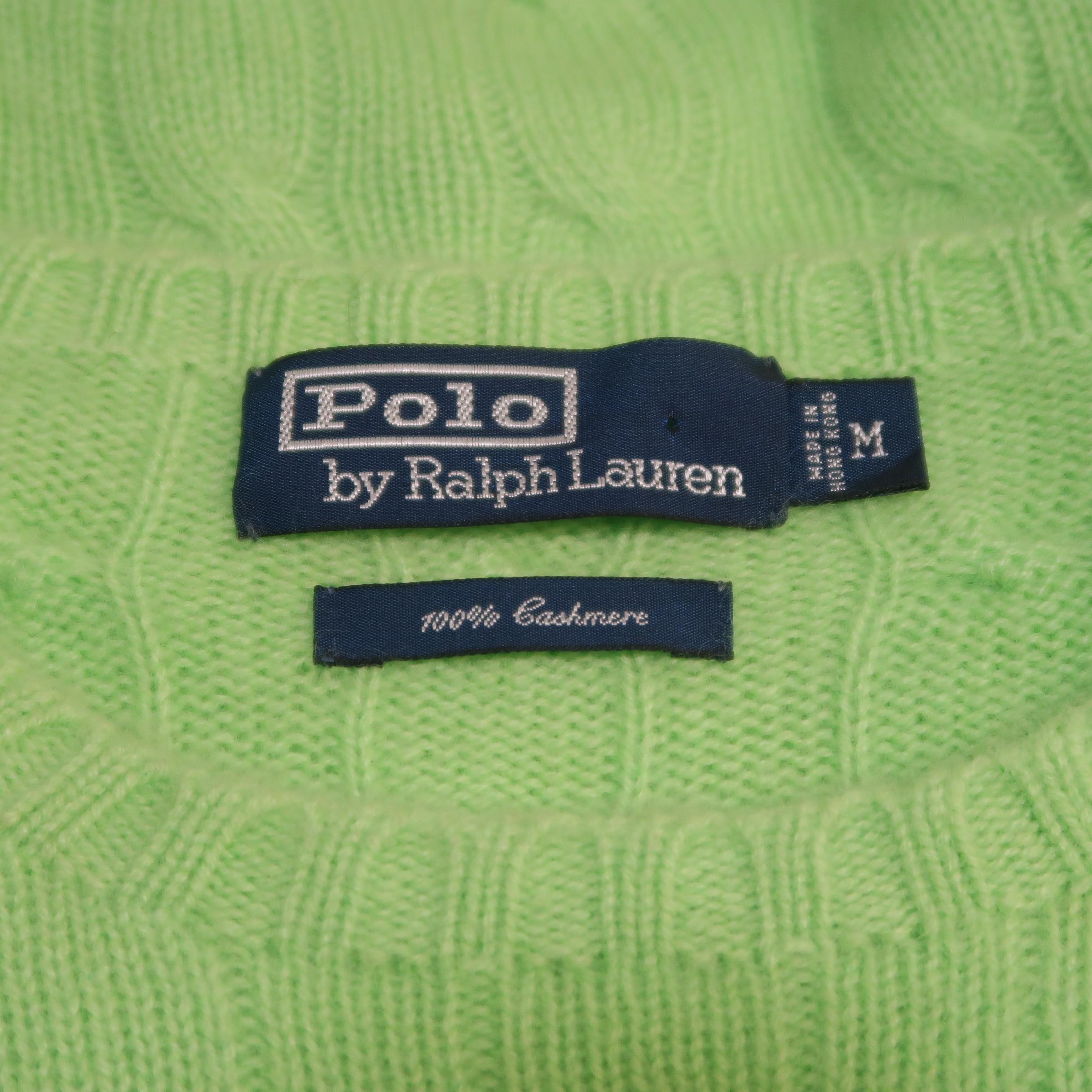 Ralph Lauren Light Green Knit Cashmere Sweater In Good Condition In San Francisco, CA