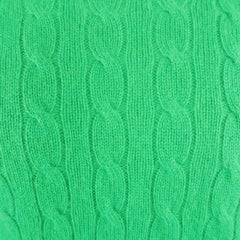Ralph Lauren Green Cable Knit Cashmere Sweater