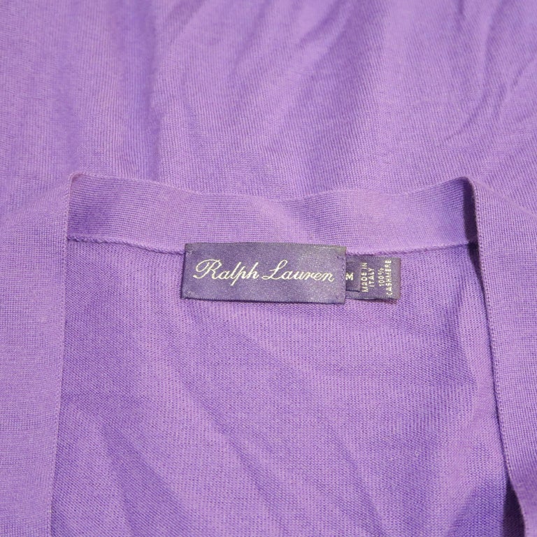 Ralph Lauren Purple Label Solid Cashmere V-neck Button Down Cardigan ...