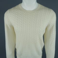 Ralph Lauren Off White Cable Knit Cashmere Sweater