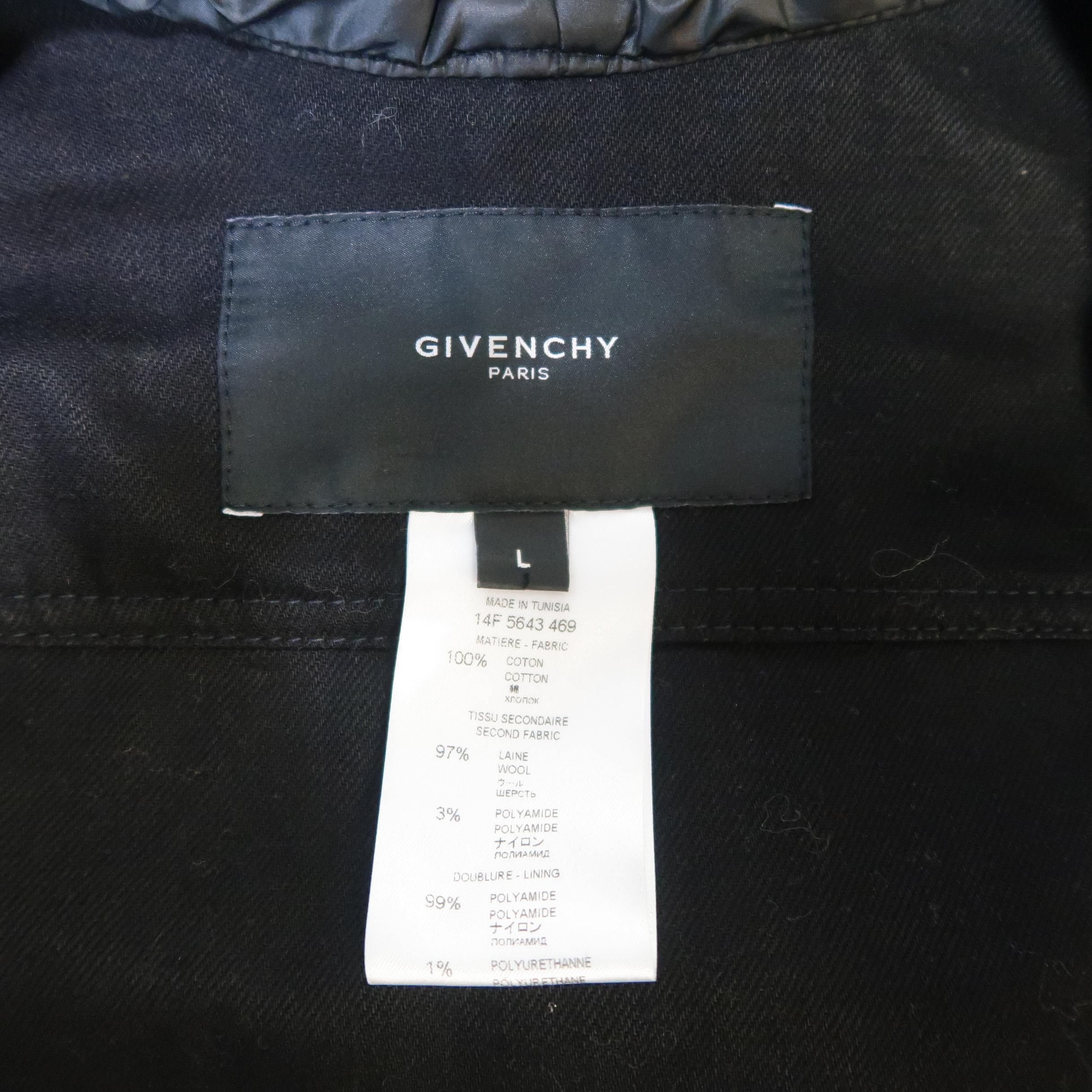 Givenchy Black Red Flannel Extended Layered Hooded Trucker Jacket 4