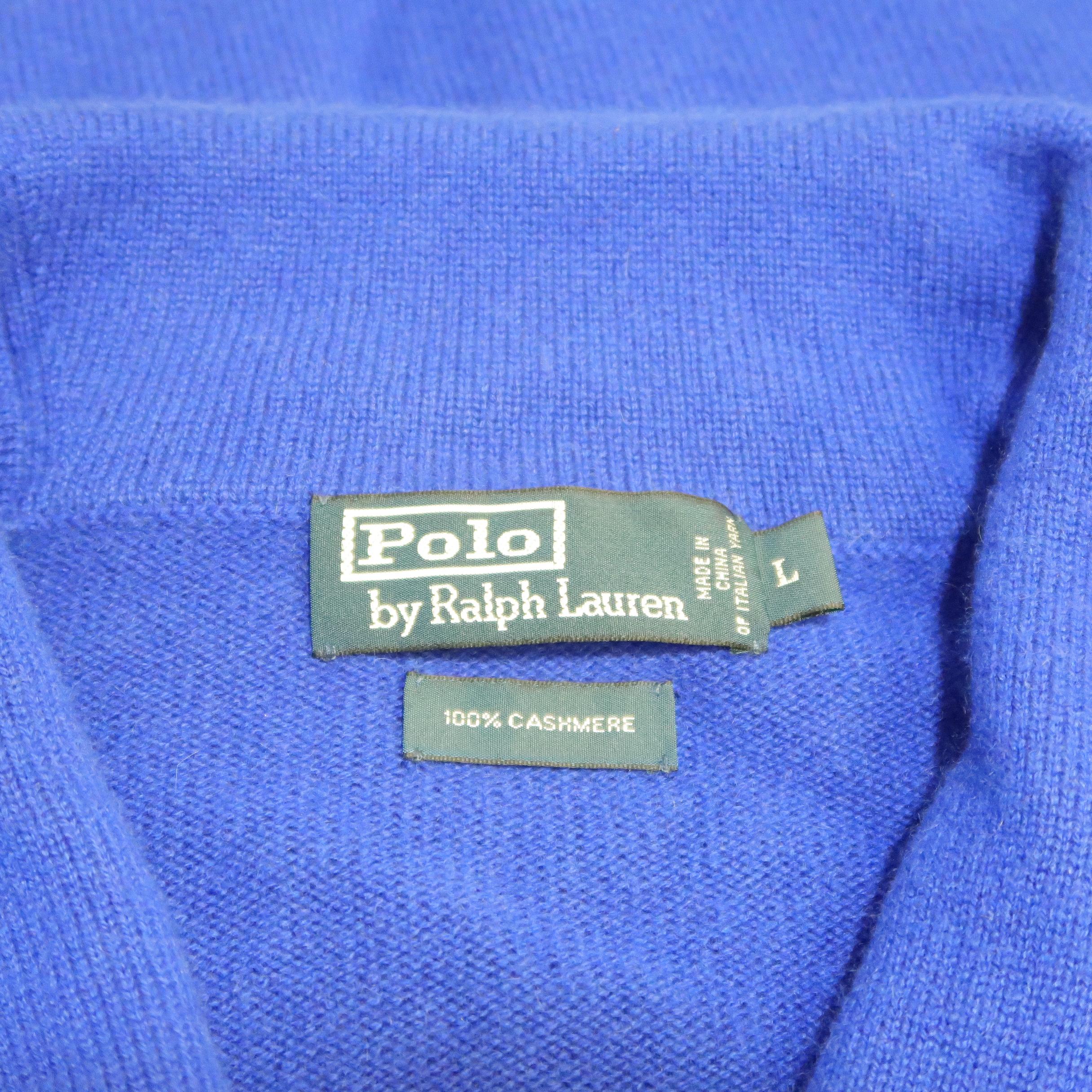 Men's Ralph Lauren Royal Blue Solid Cashmere Button Cardigan