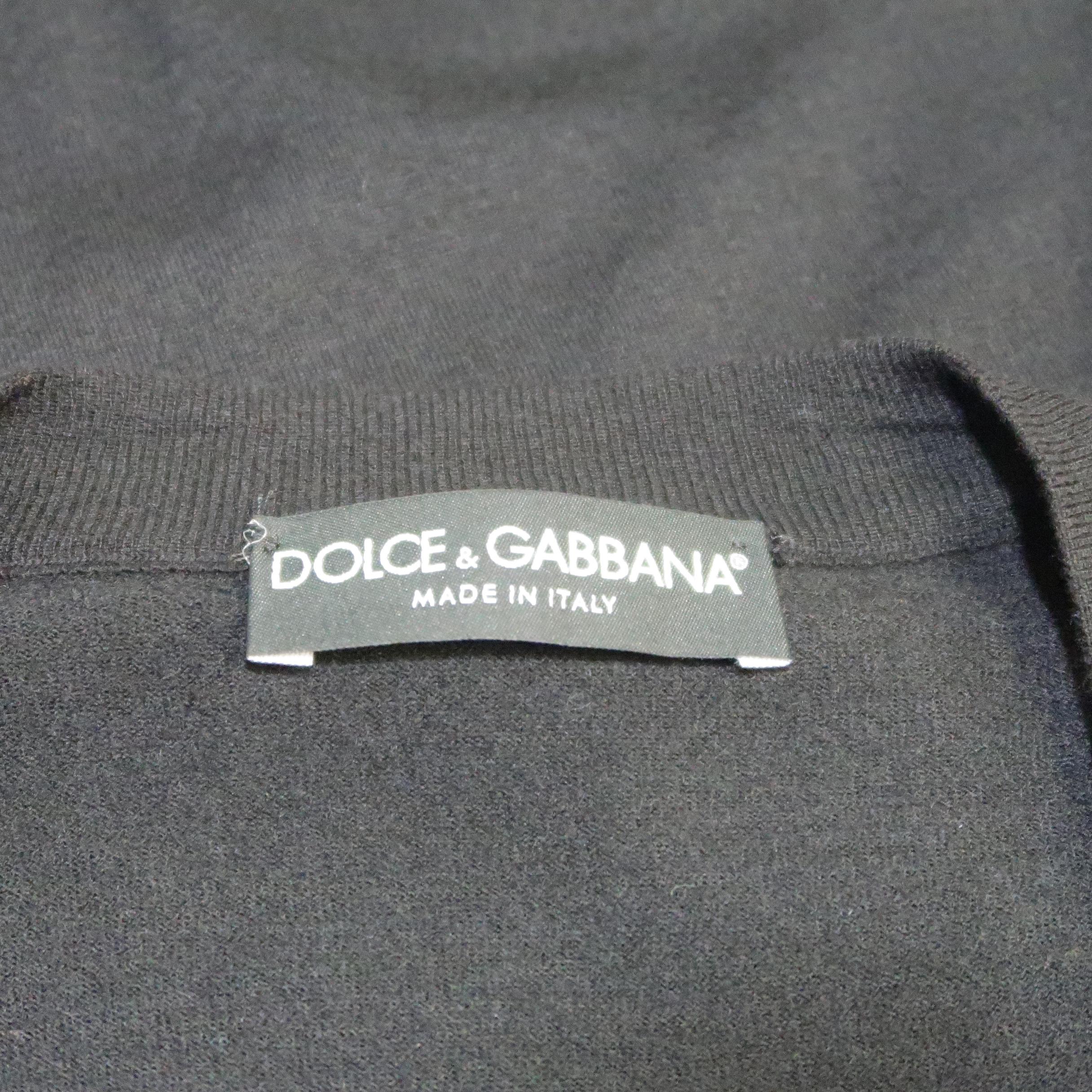 Dolce & Gabbana Black Cashmere V-neck Pullover 3