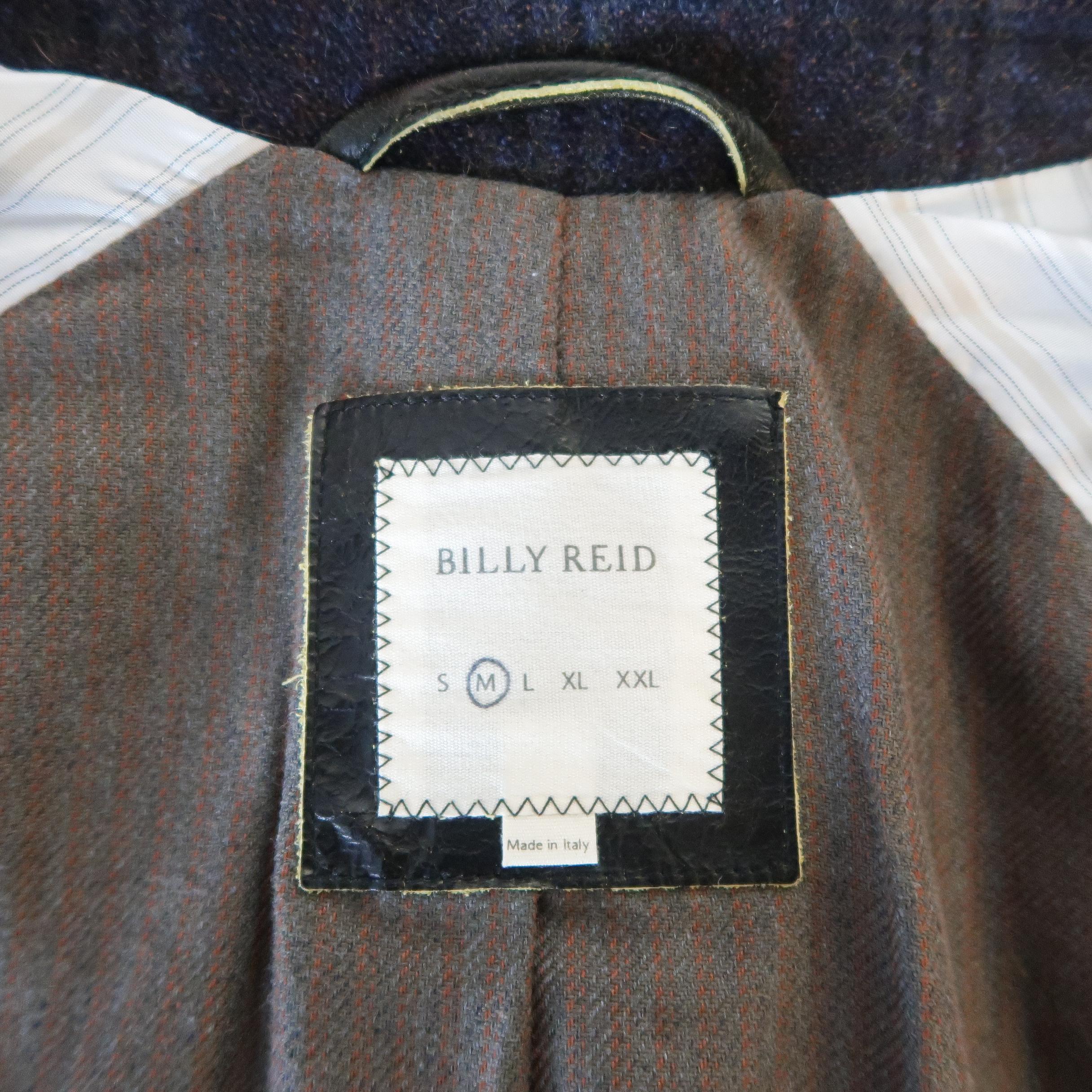 Billy Reid Charcoal Plaid Wool Blend Raglan Sleeve Coat 5