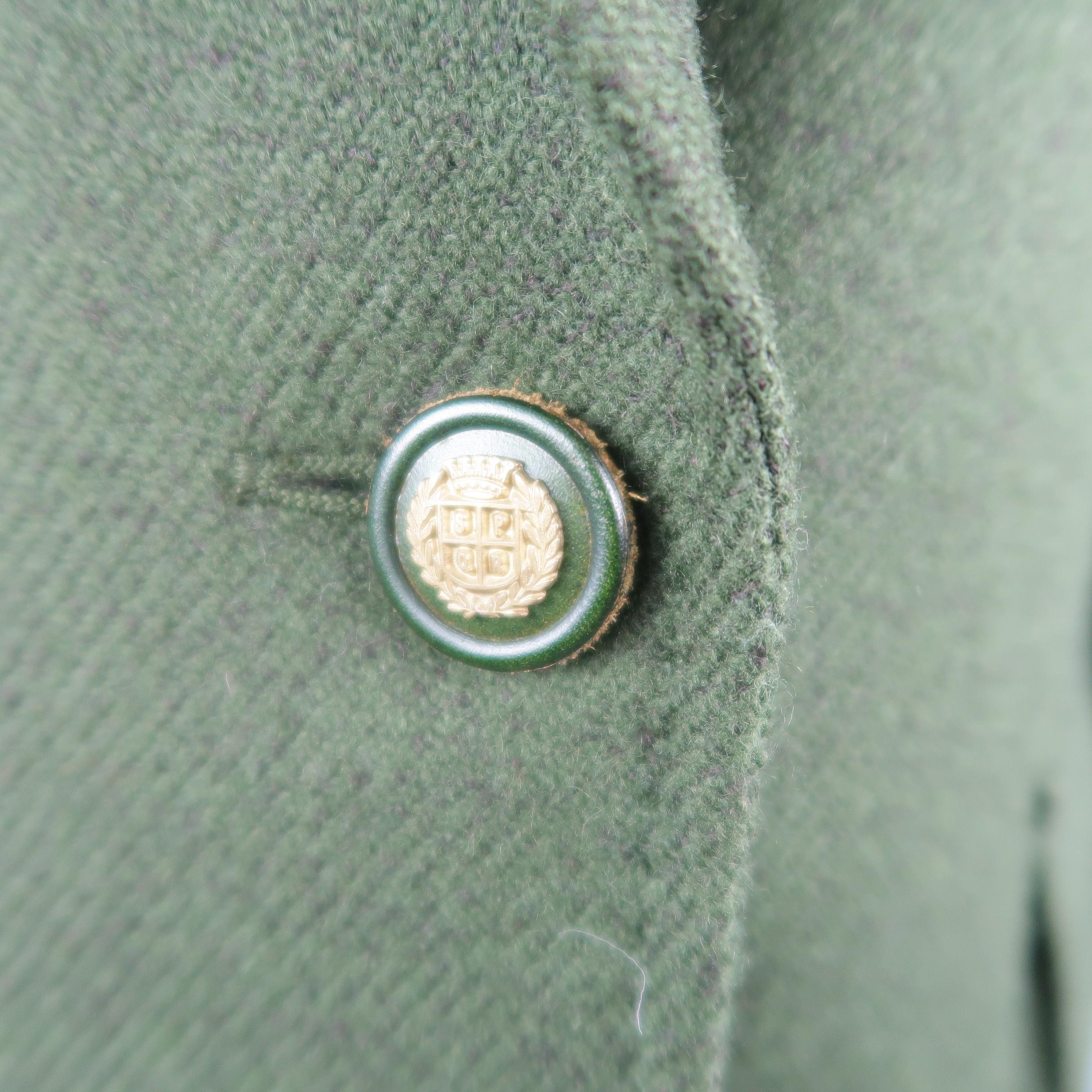 Black Max Mara Green Wool Single Button Blazer Jacket