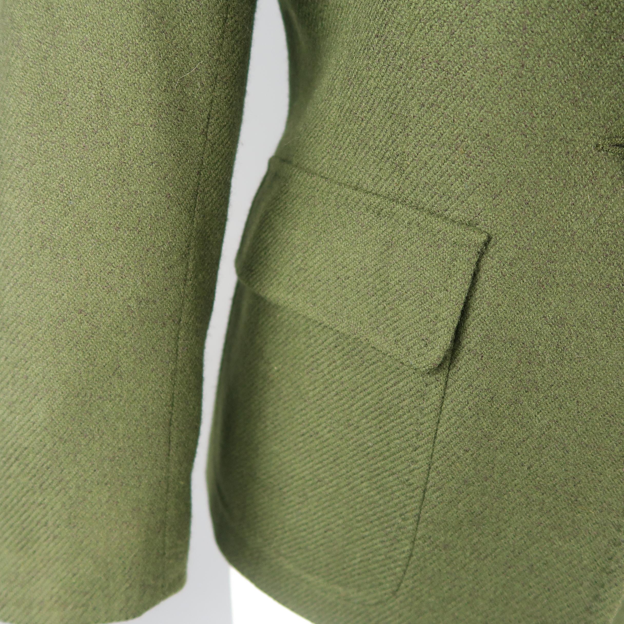 Max Mara Green Wool Single Button Blazer Jacket In Good Condition In San Francisco, CA