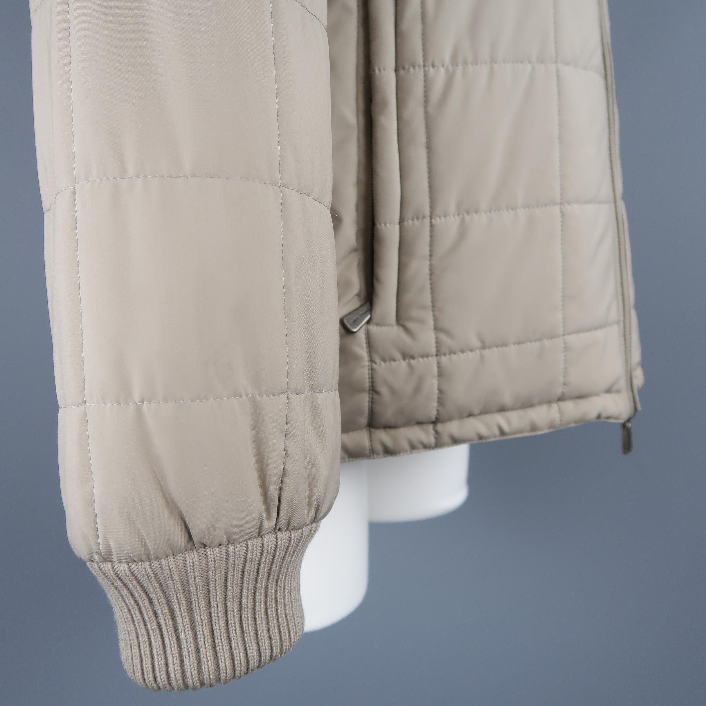 Loro Piana Large - Beige Quilted Suede Trim Jacket 1