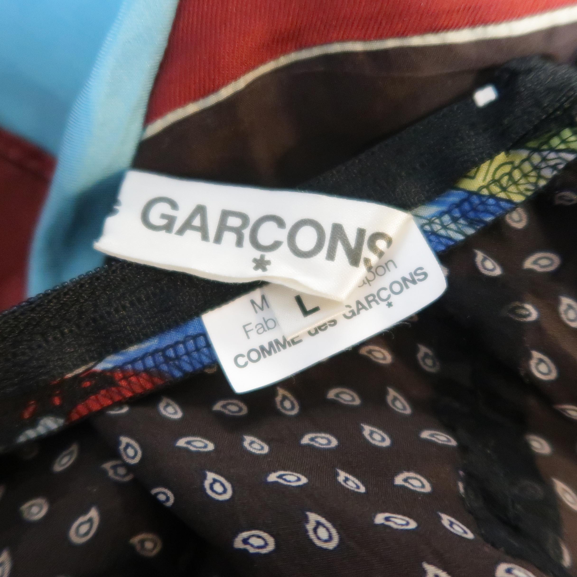 Comme Des Garcons Mixed Scarf Gathered Draped Patchwork Blouse 6