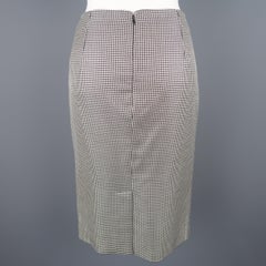 Alexander McQueen White Silk Wool Pencil Skirt