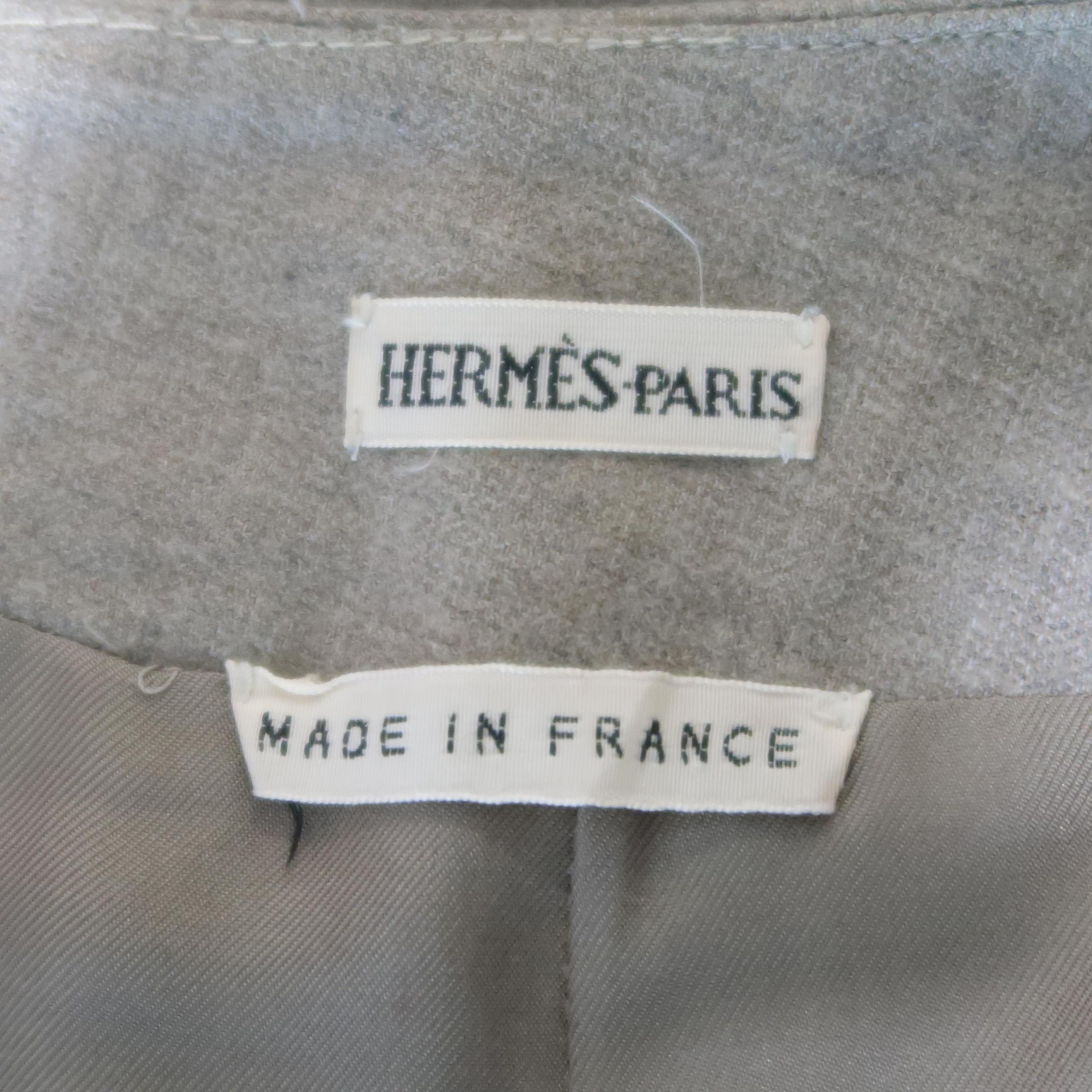 Hermes Taupe Cashmere A-line Skirt In Excellent Condition In San Francisco, CA