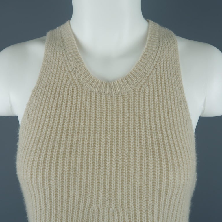 The Row Beige Knit Racer Cut A Line Tank Top Vest at 1stDibs