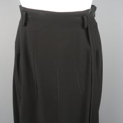 Matsuda Black Triacetate Blend Asymmetrical Skirt