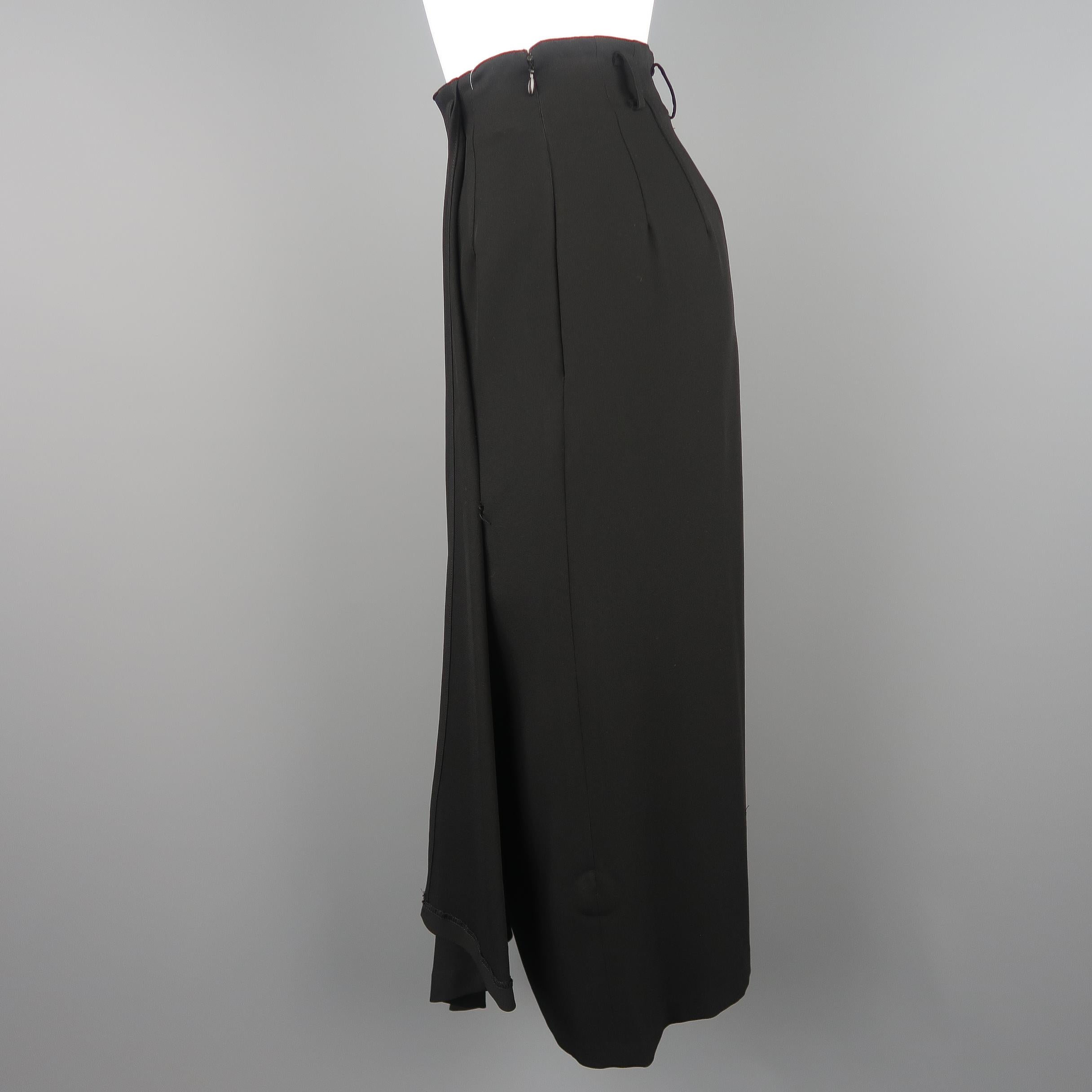 Matsuda Black Triacetate Blend Asymmetrical Skirt 2