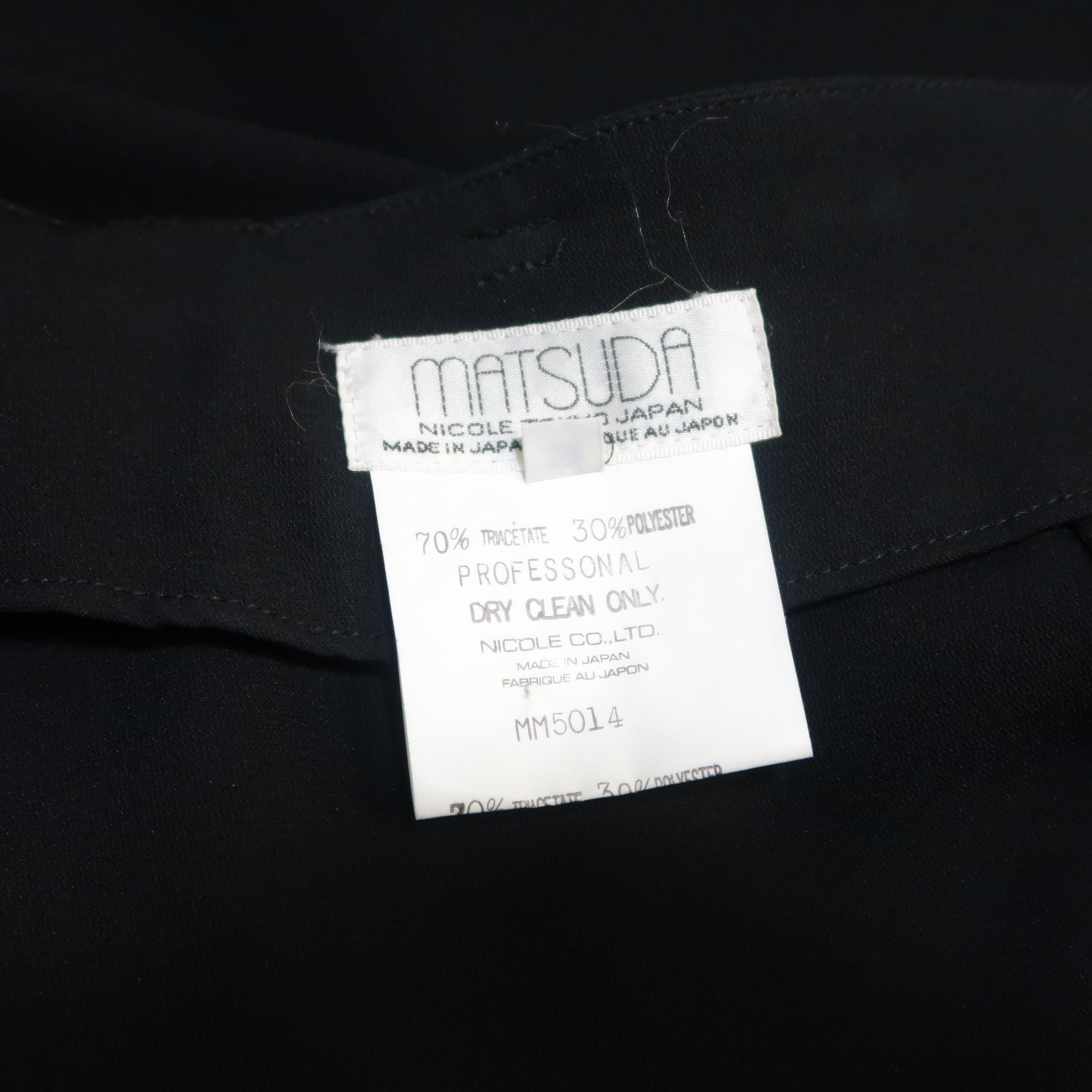 Matsuda Black Triacetate Blend Asymmetrical Skirt 3