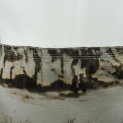 Prada Silver Grey Wool / Silk Landscape Print A Line Skirt