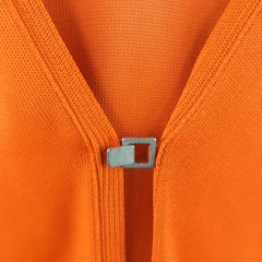 Hermes Orange Viscose Knit Cardigan and Camisole Sweater Set
