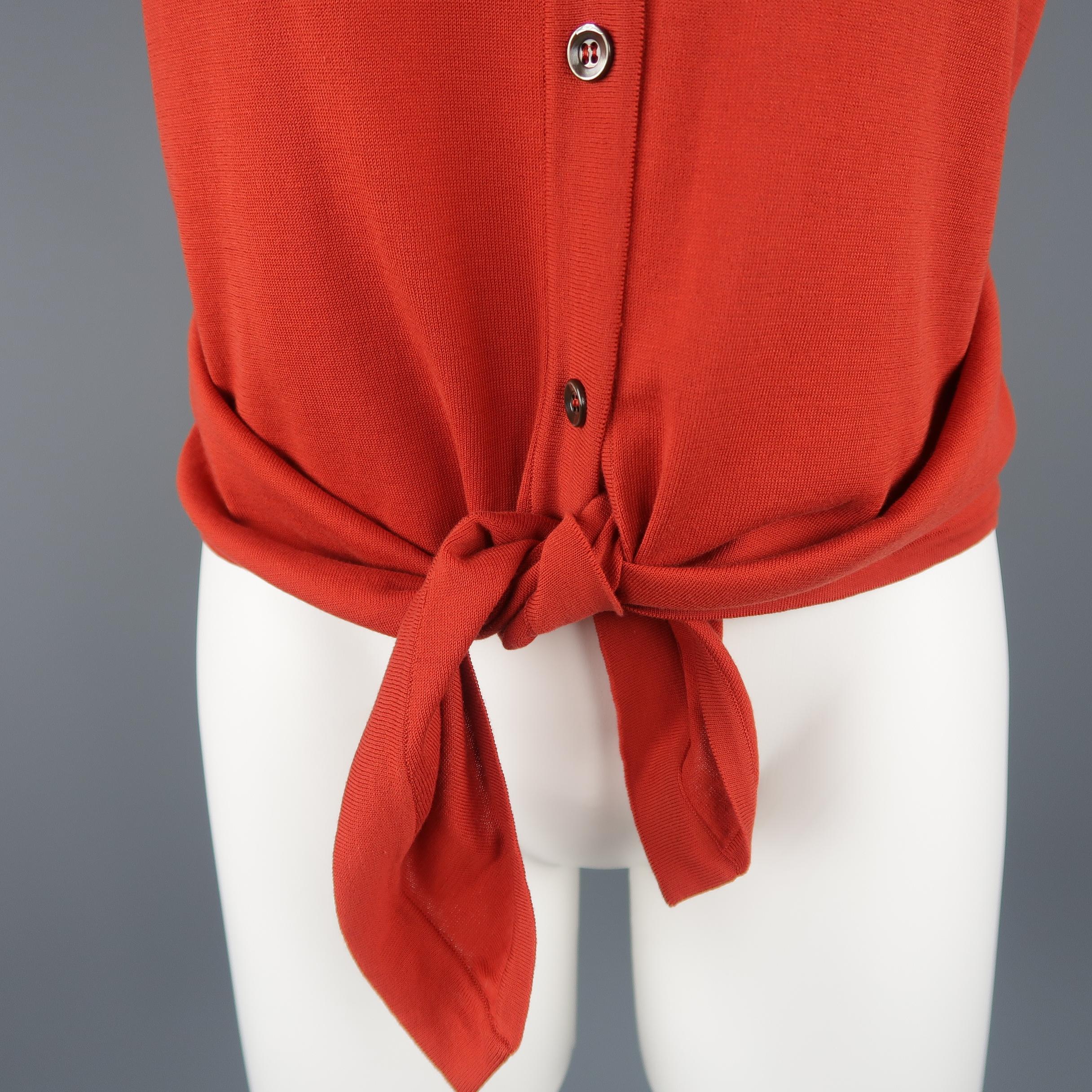 orange cotton cardigan