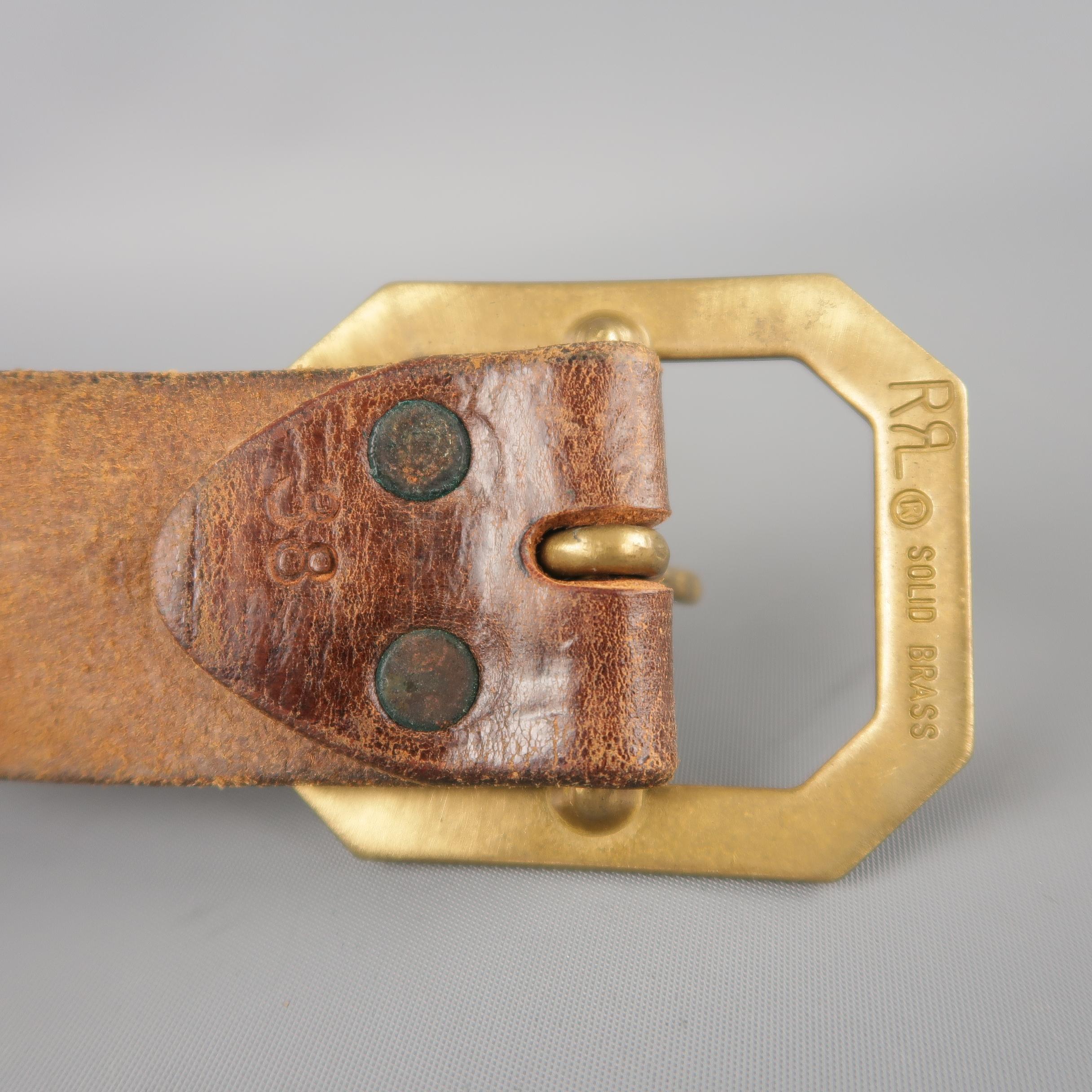 rrl distressed leather belt