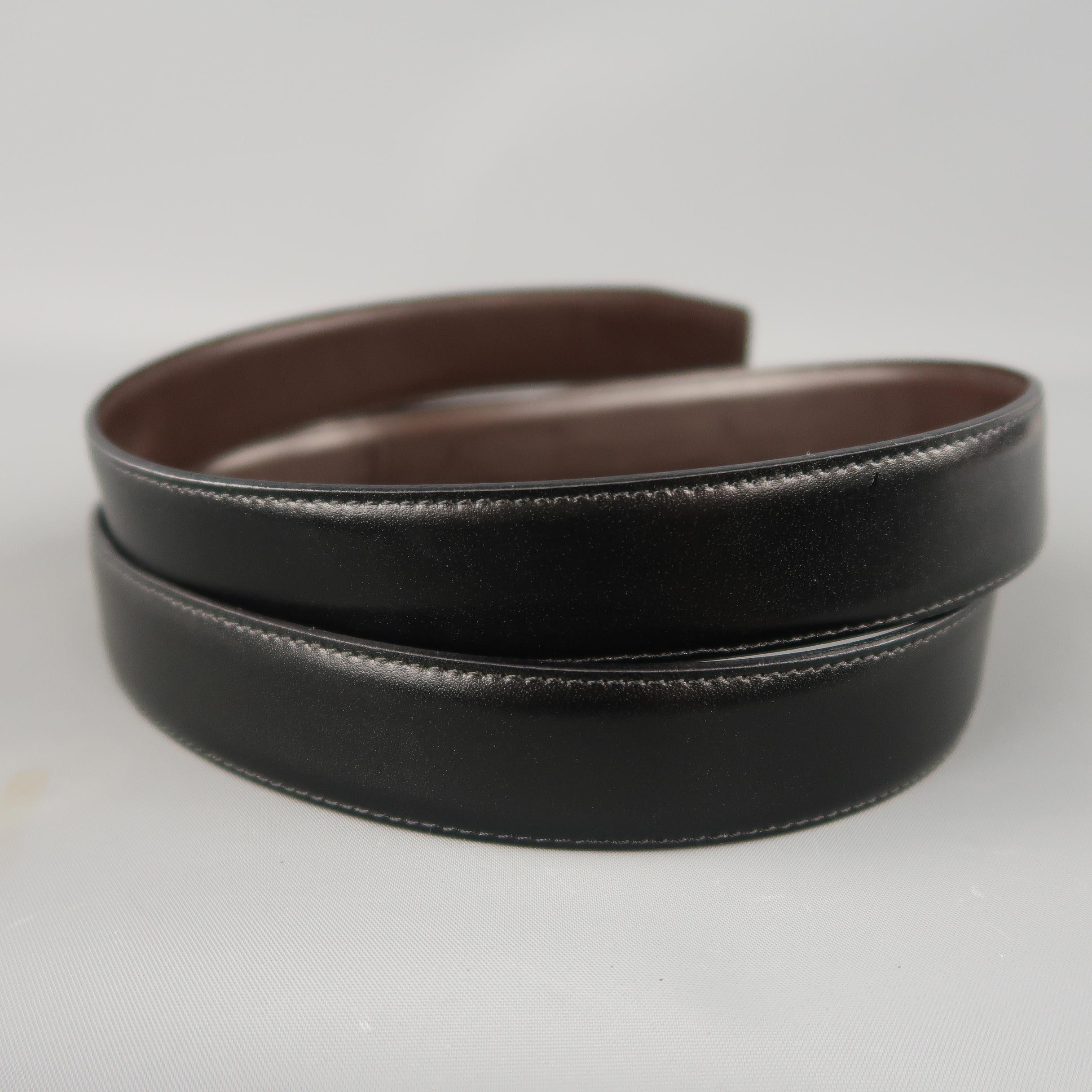GIVENCHY Black & Brown Reversible Silver Logo Buckle Belt In New Condition In San Francisco, CA