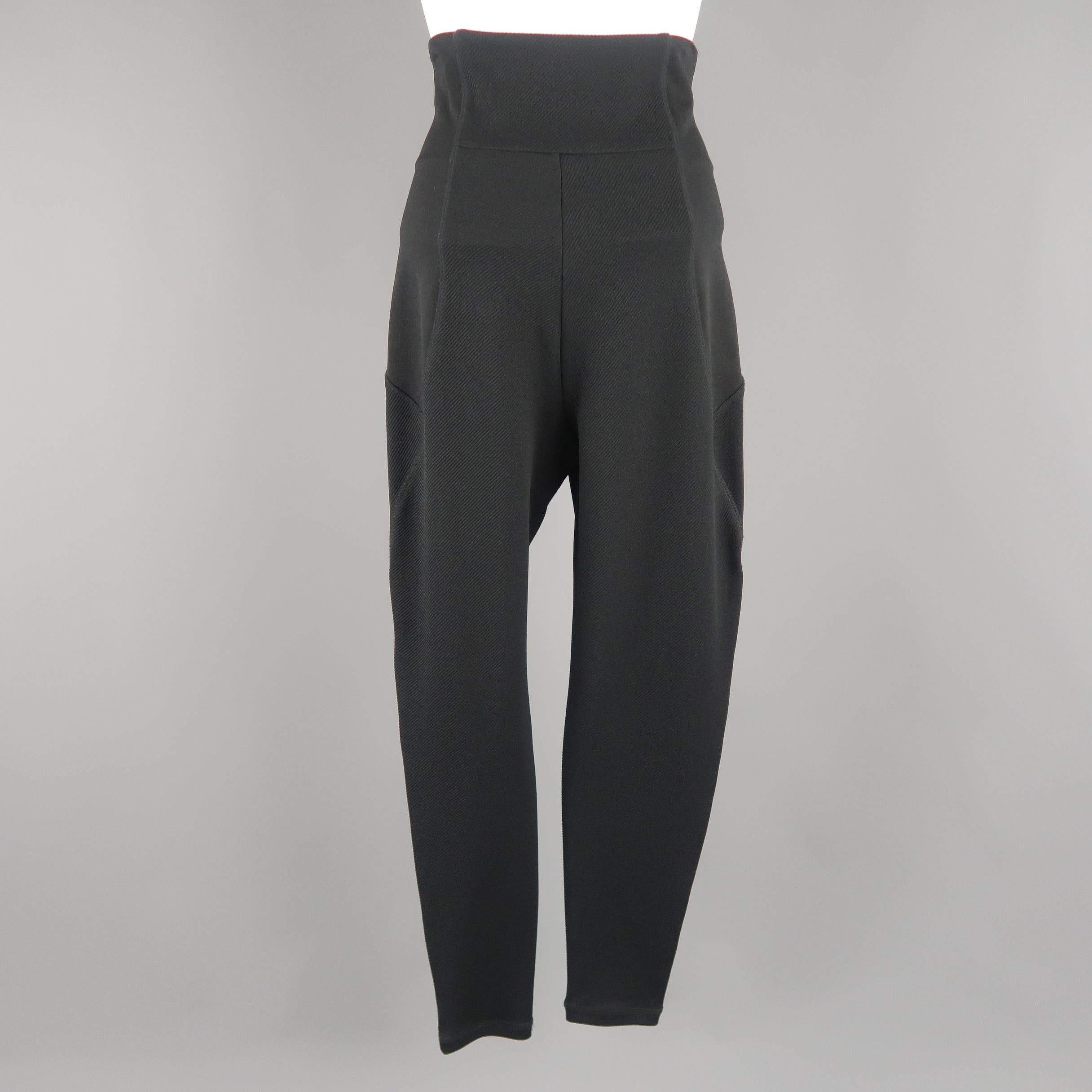 ISSEY MIYAKE Size XS Black Stretch Nylon Twill High Rise Leggings / Pants In Good Condition In San Francisco, CA