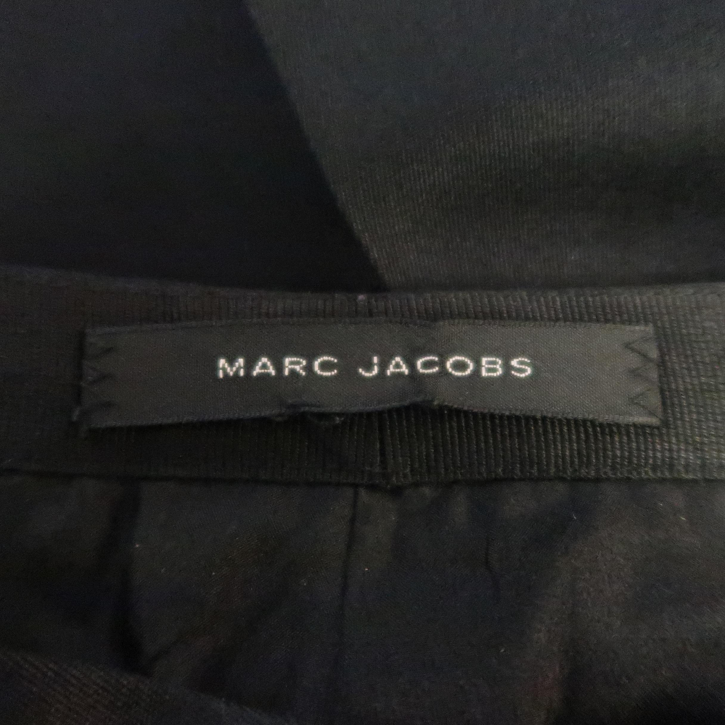 MARC JACOBS Size 2 Black Silk Twill Flat Front Dress Pants 2