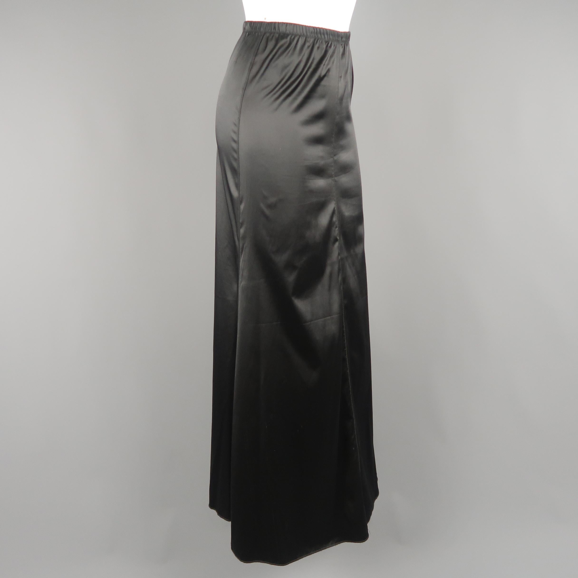 JEAN PAUL GAULTIER Size S Black Lame A Line Maxi Skirt In Good Condition In San Francisco, CA