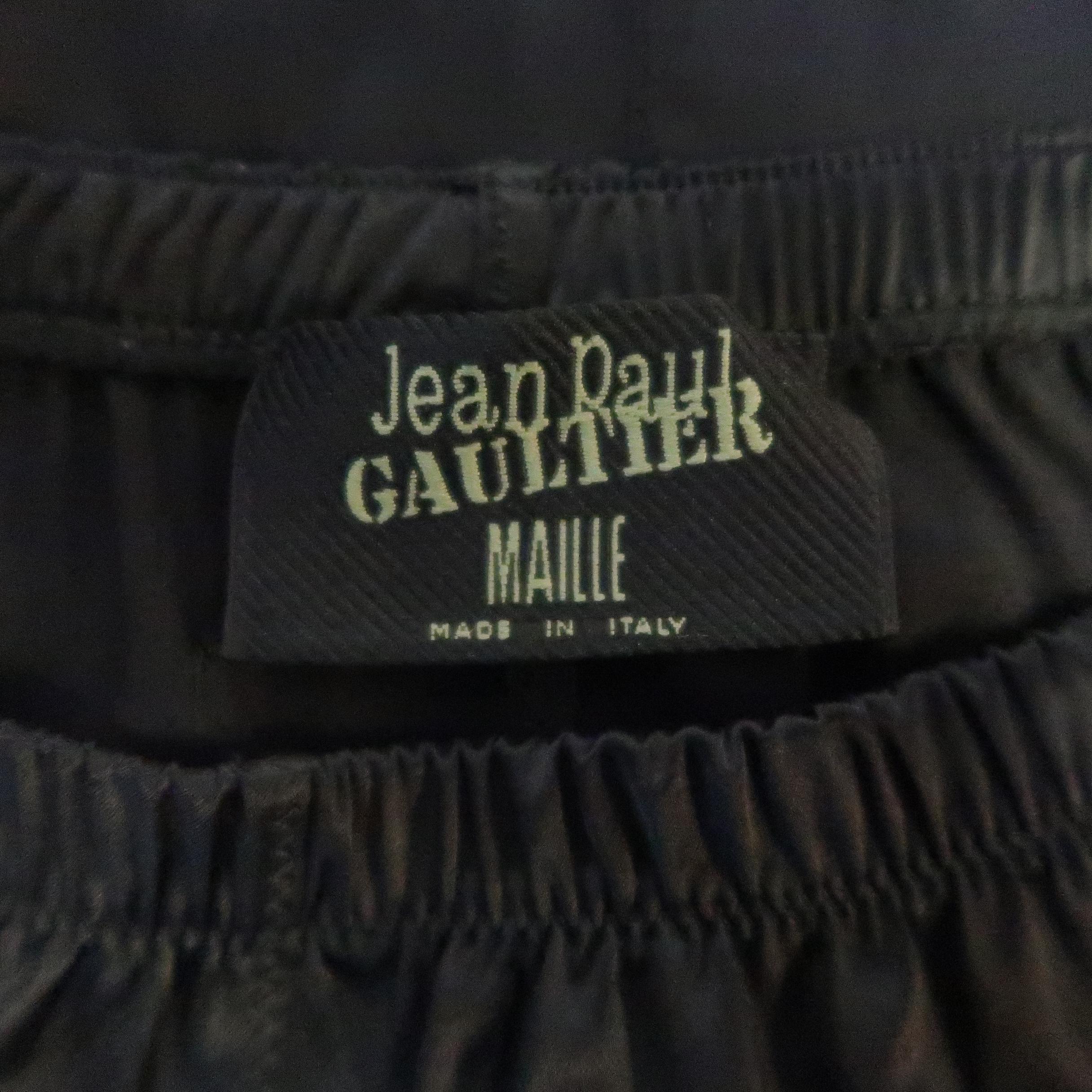 JEAN PAUL GAULTIER Size S Black Lame A Line Maxi Skirt 3