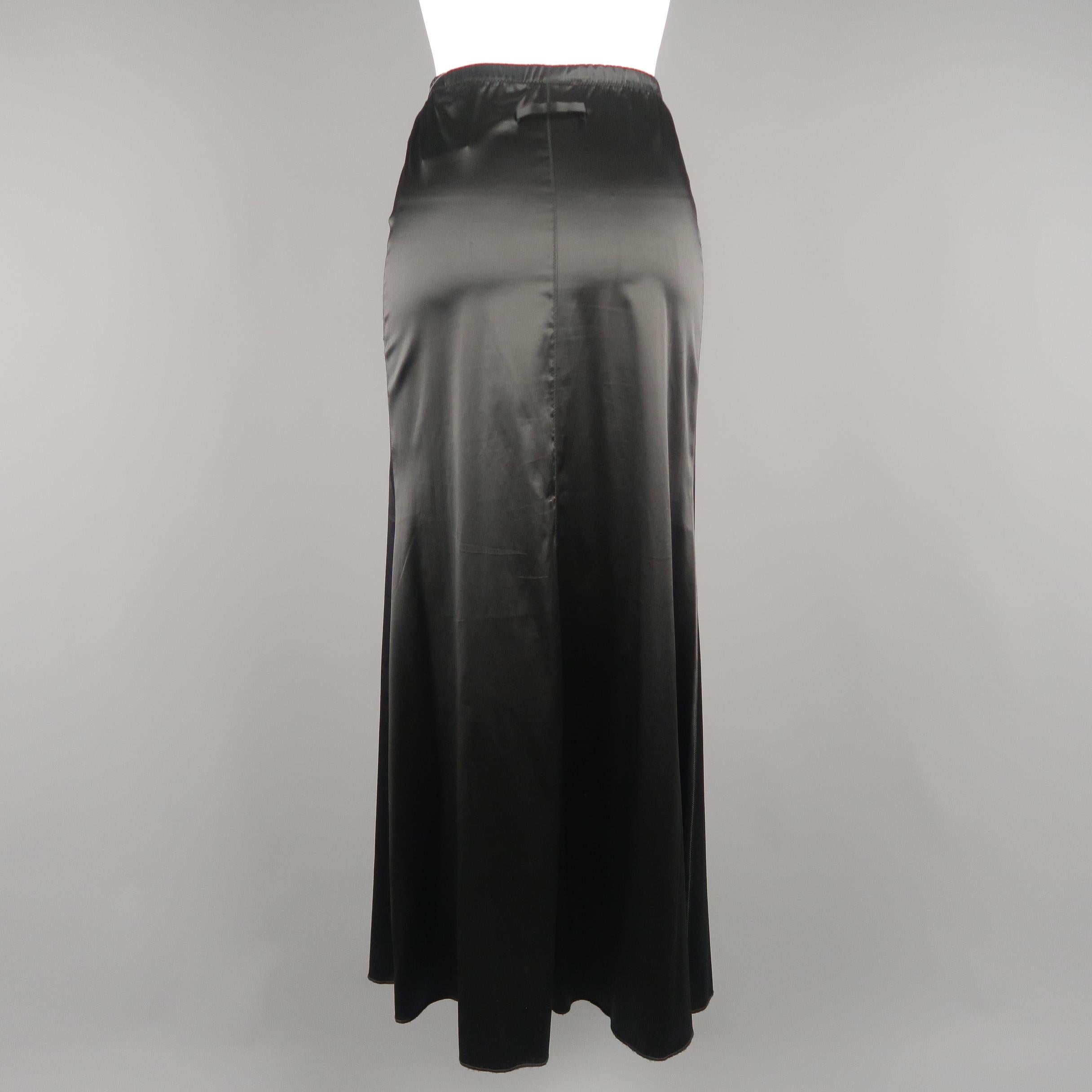 JEAN PAUL GAULTIER Size S Black Lame A Line Maxi Skirt 1