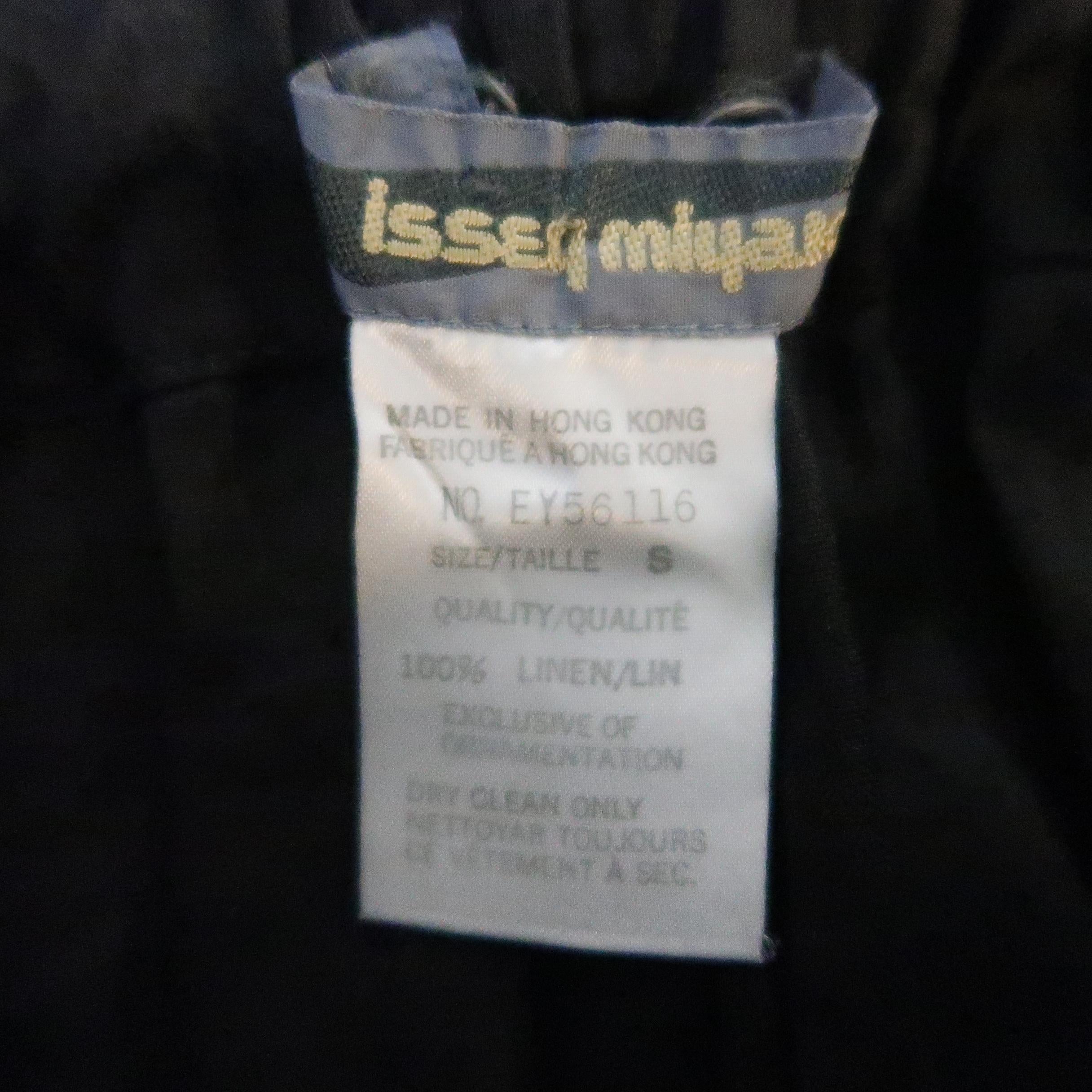 ISSEY MIYAKE Size S Black Linen Toggle Closure A line Wrap Skirt 3