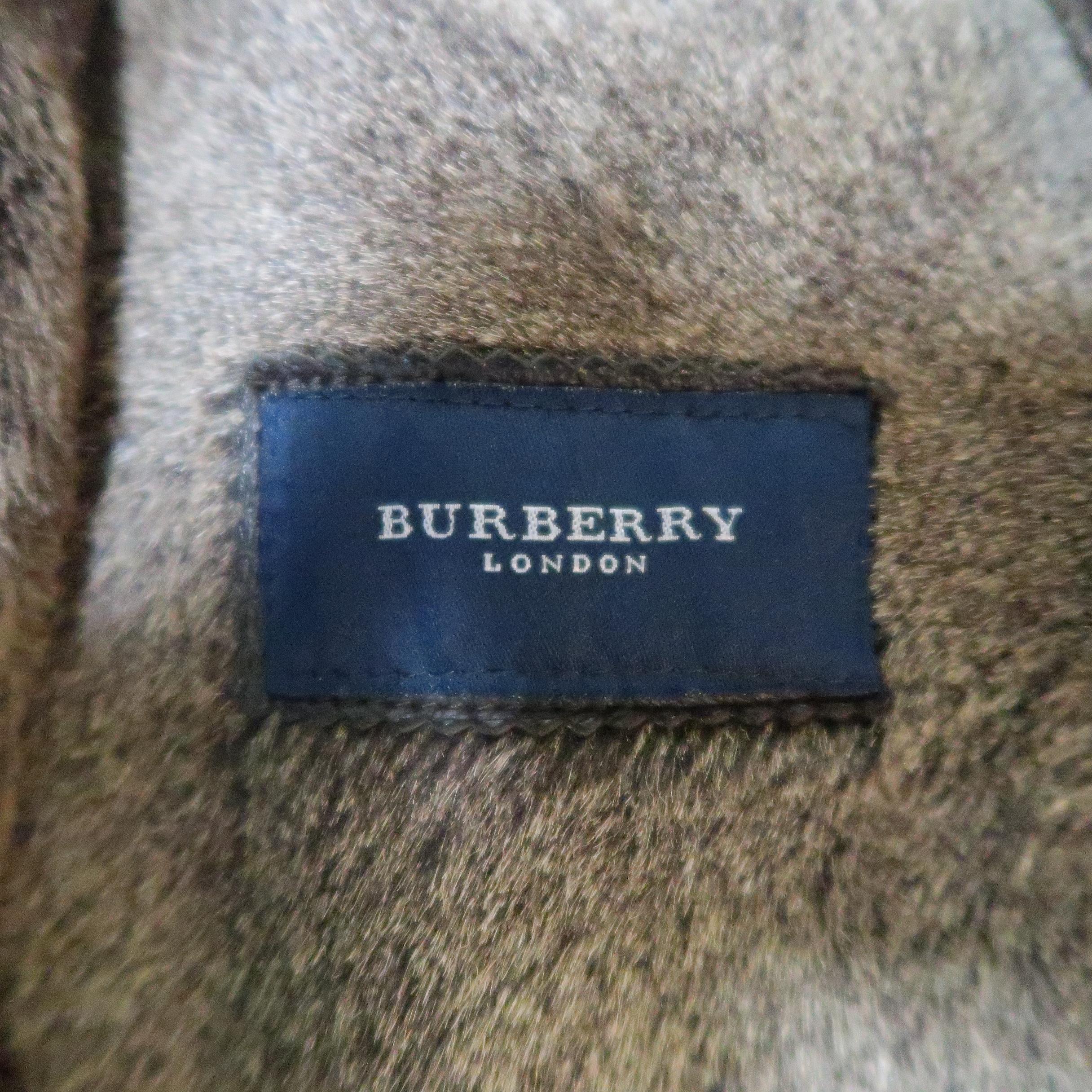 Burberry London Brown Trimmed Sheep Skin Fur Shearling Trench Coat 7