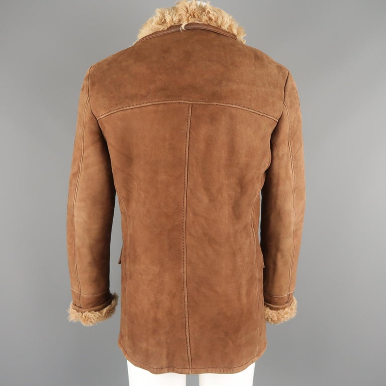 Gucci Brown Sueded Fur Lined Shearling Jacket For Sale at 1stDibs ...