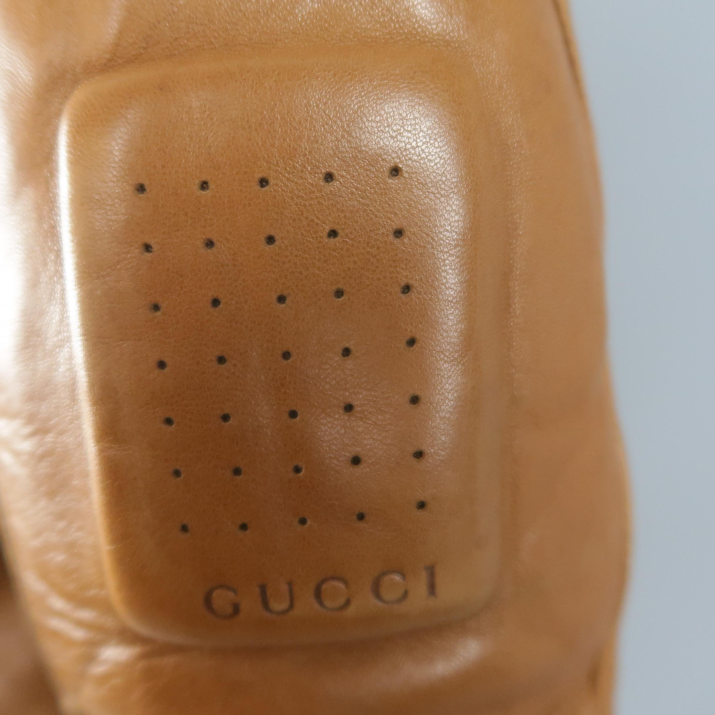 Gucci By Tom Ford Tan Leather Padded Sleeve Biker Jacket 6