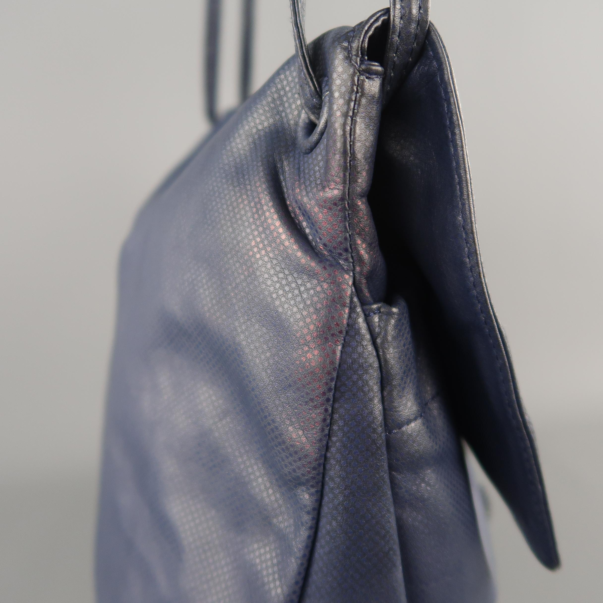 Bottega Veneta Vintage Navy Leather Ball Tassel Shoulder Handbag 2