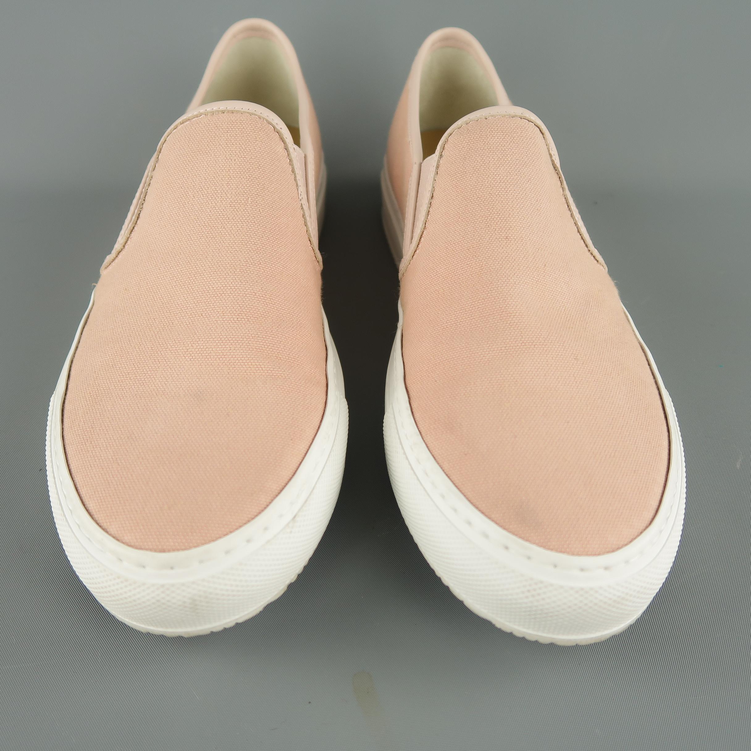 COMMON PROJECTS Size 7 Rose Pink Canvas & Leather Slip On Sneakers In Good Condition In San Francisco, CA