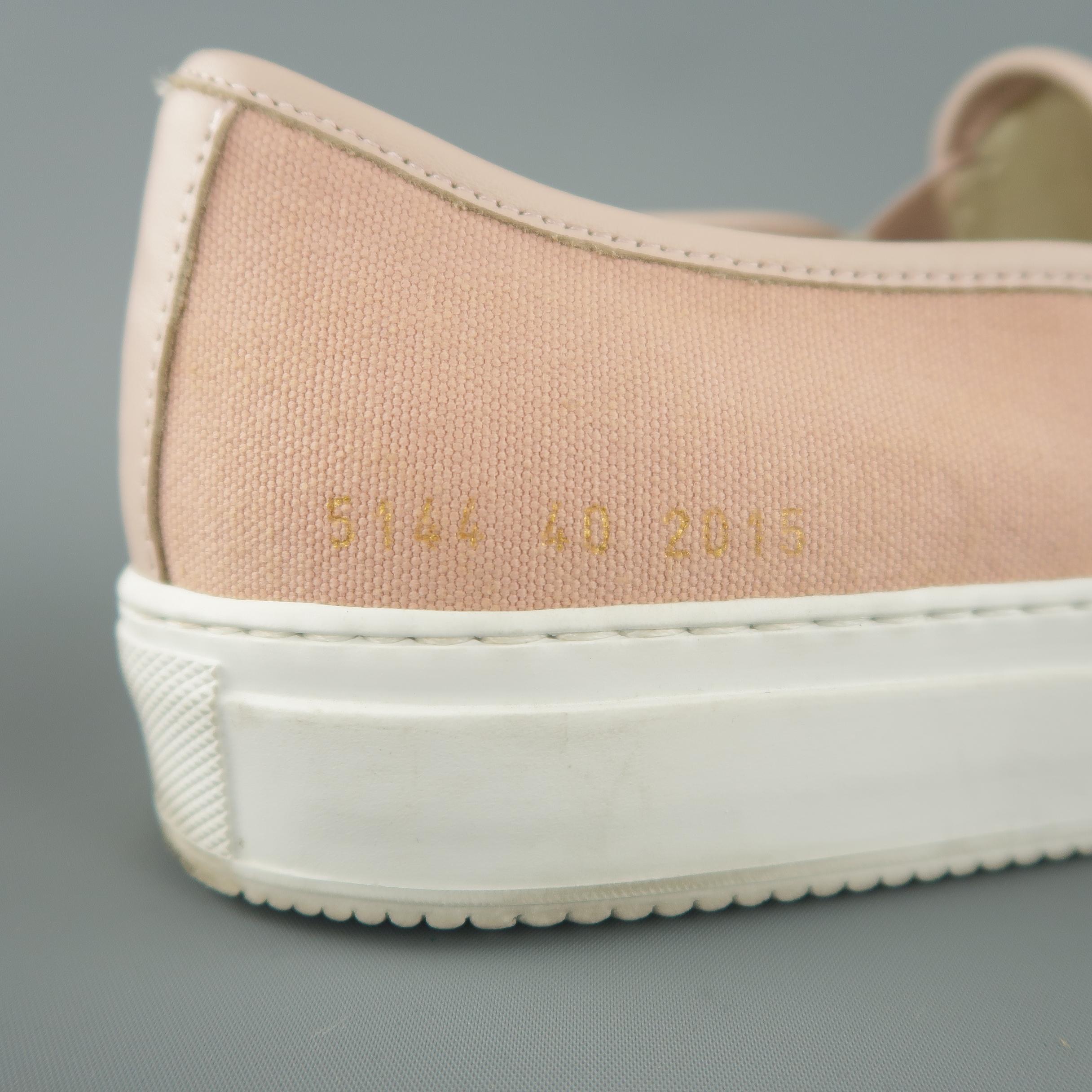 Men's COMMON PROJECTS Size 7 Rose Pink Canvas & Leather Slip On Sneakers