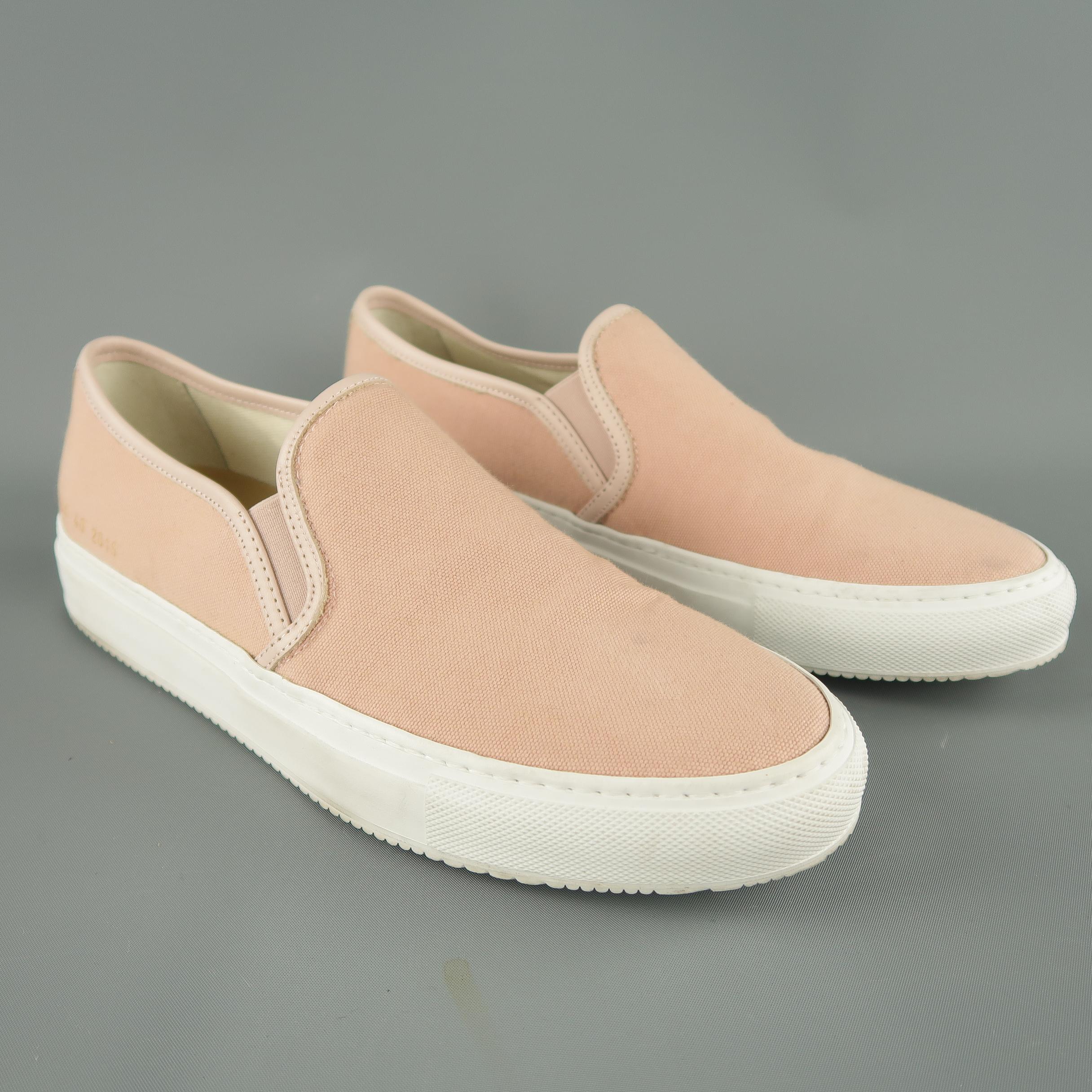 Beige COMMON PROJECTS Size 7 Rose Pink Canvas & Leather Slip On Sneakers