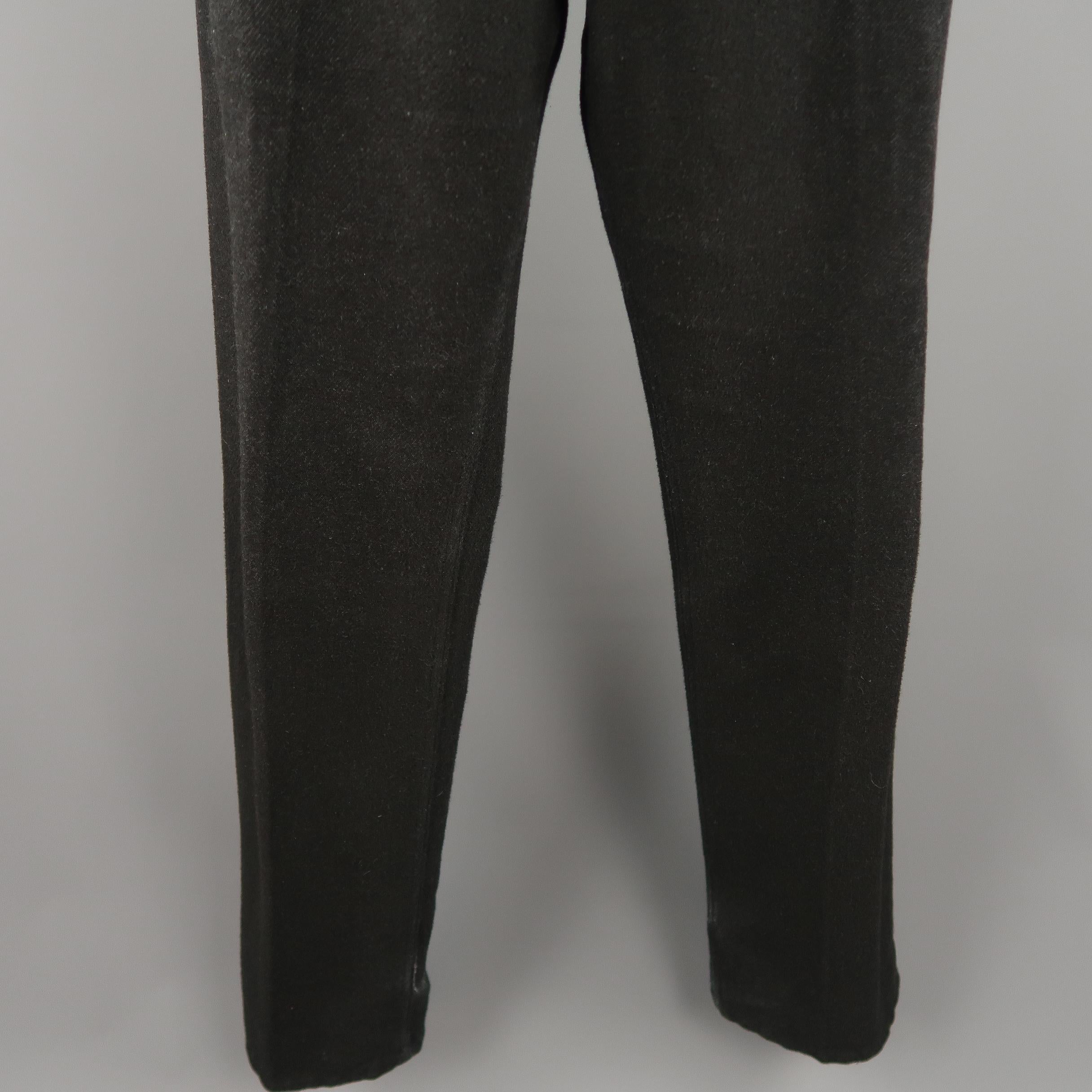 COMME des GARCONS Size L Black Solid Cotton Blend Washed Twill Dress Pants In Good Condition In San Francisco, CA