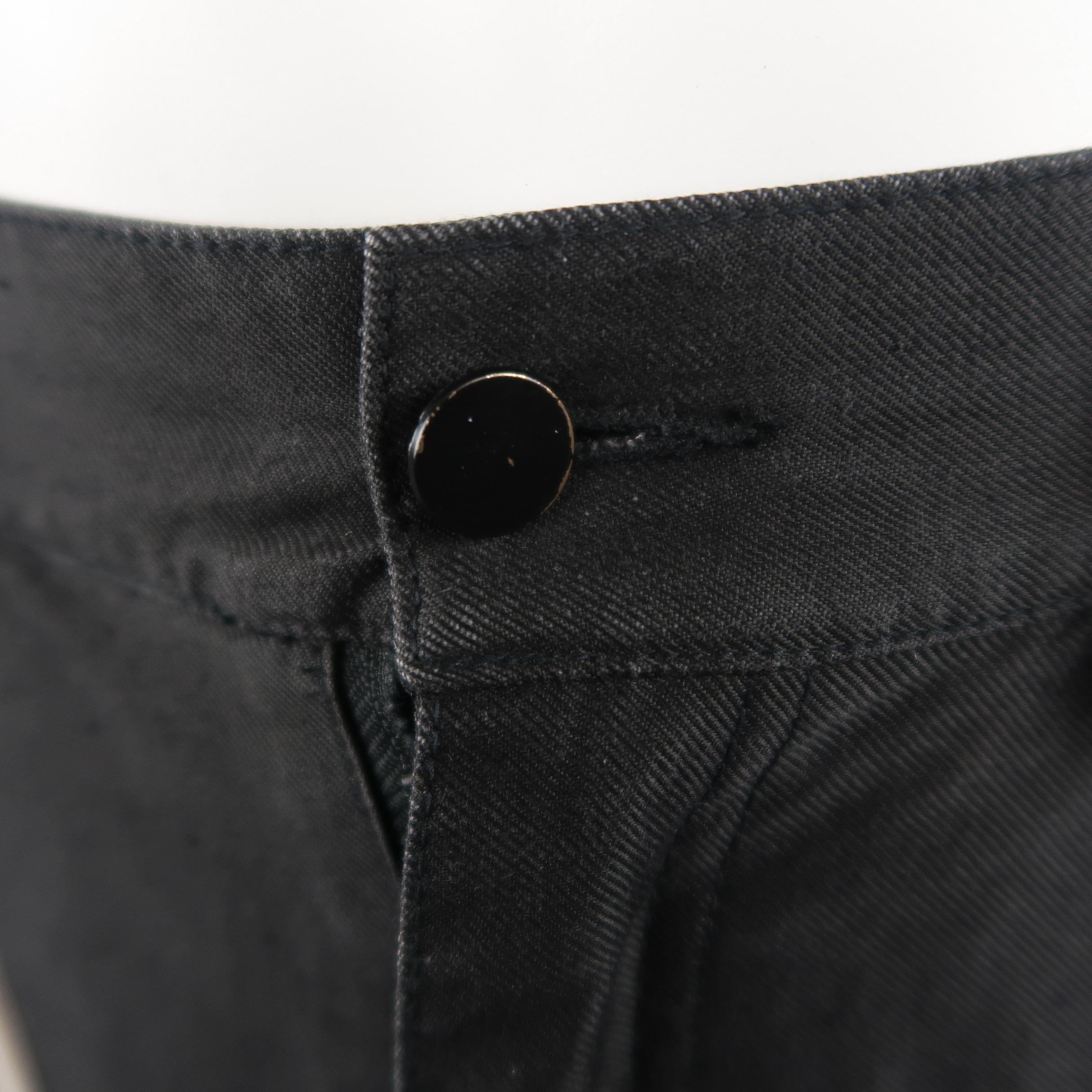 Men's KTZ Size M Black Rubber Motocross Aplique Cotton Pants / Jeans
