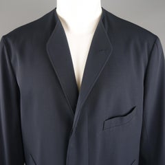 Herrenmantel LEMAIRE 40 Marineblau Baumwolle V-Ausschnitt ohne Kragen