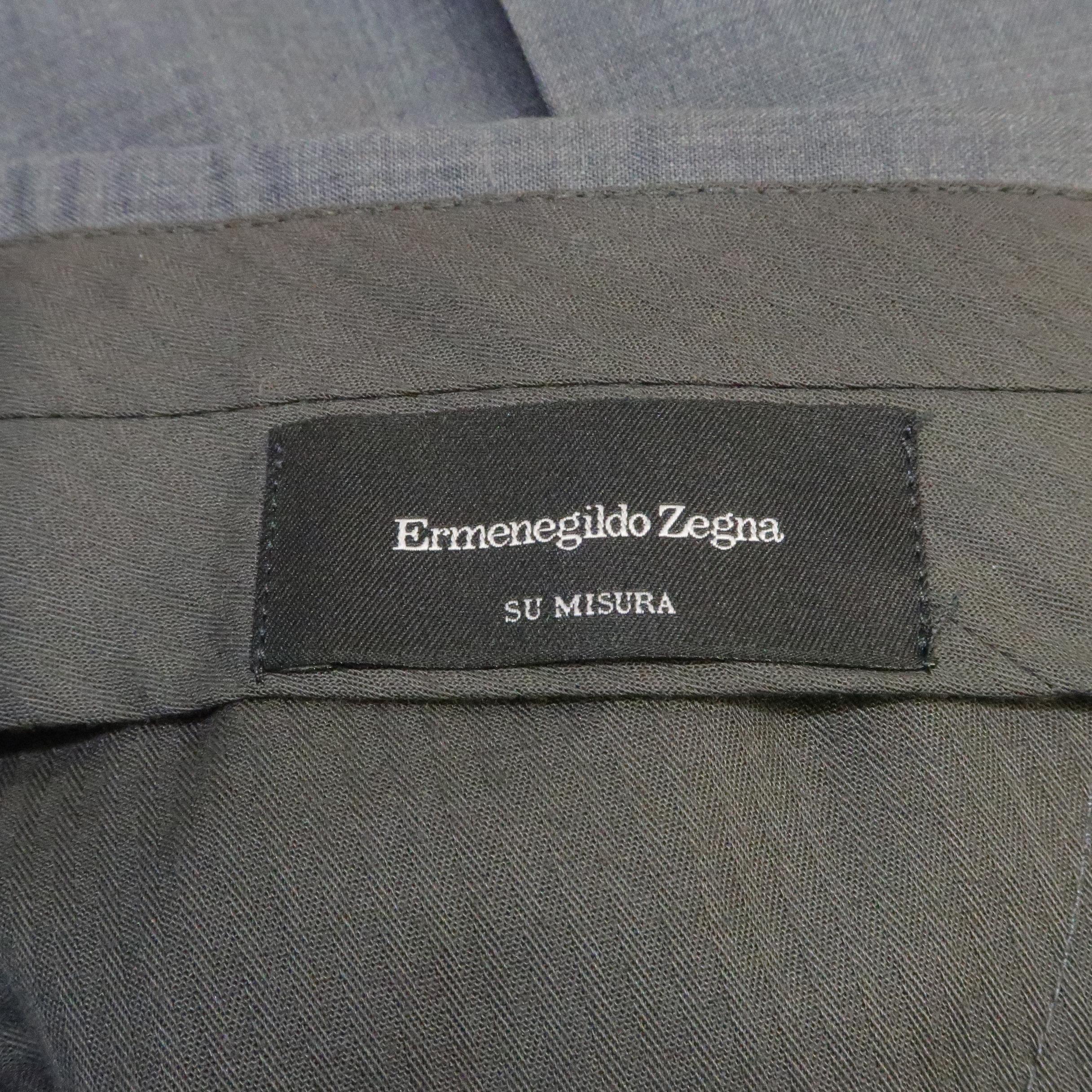 ERMENEGILDO ZEGNA Size 32 Dark Gray Solid Wool Dress Pants 4