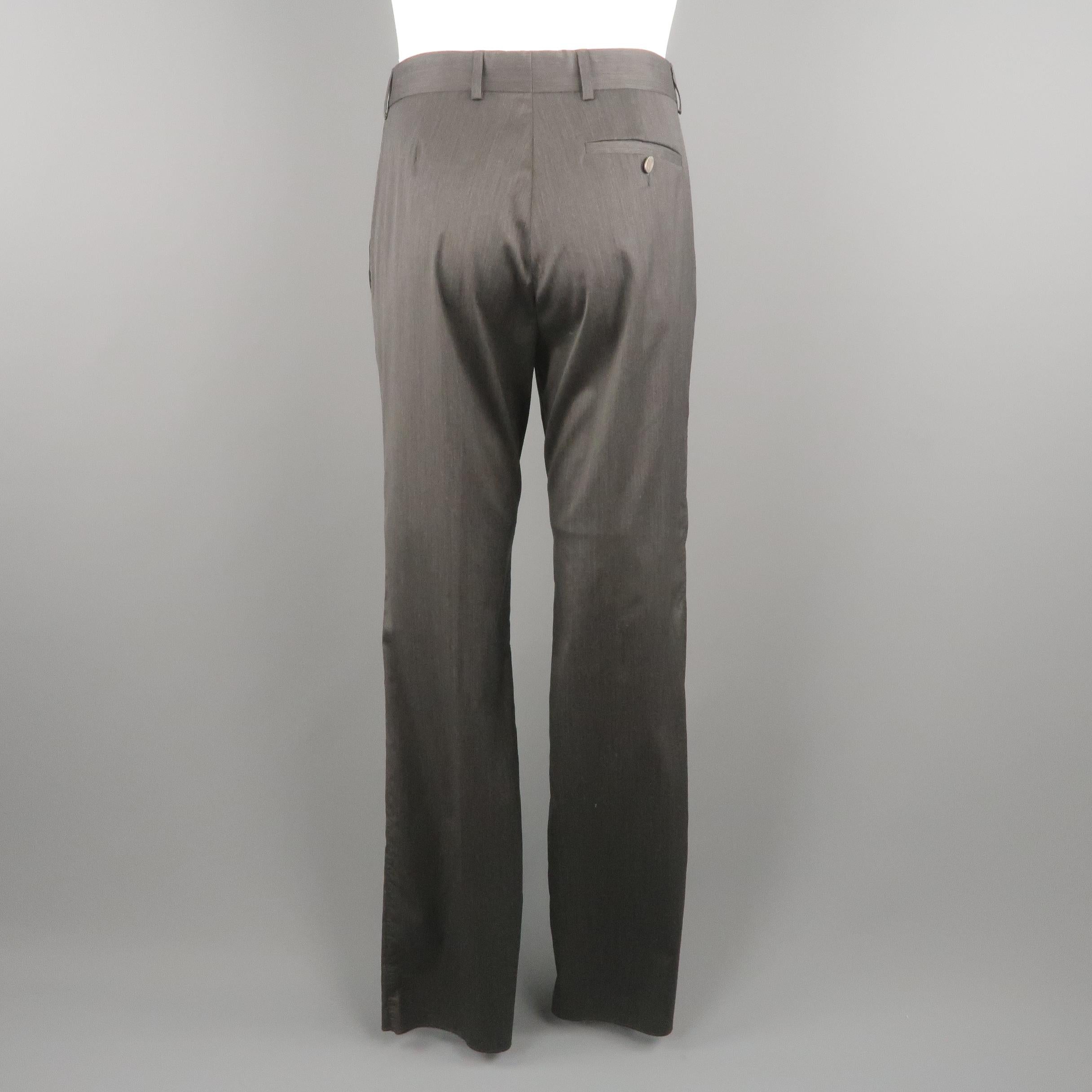 VIVIENNE WESTWOOD Size 32 Charcoal Solid Wool / Nylon Dress Pants In Excellent Condition In San Francisco, CA