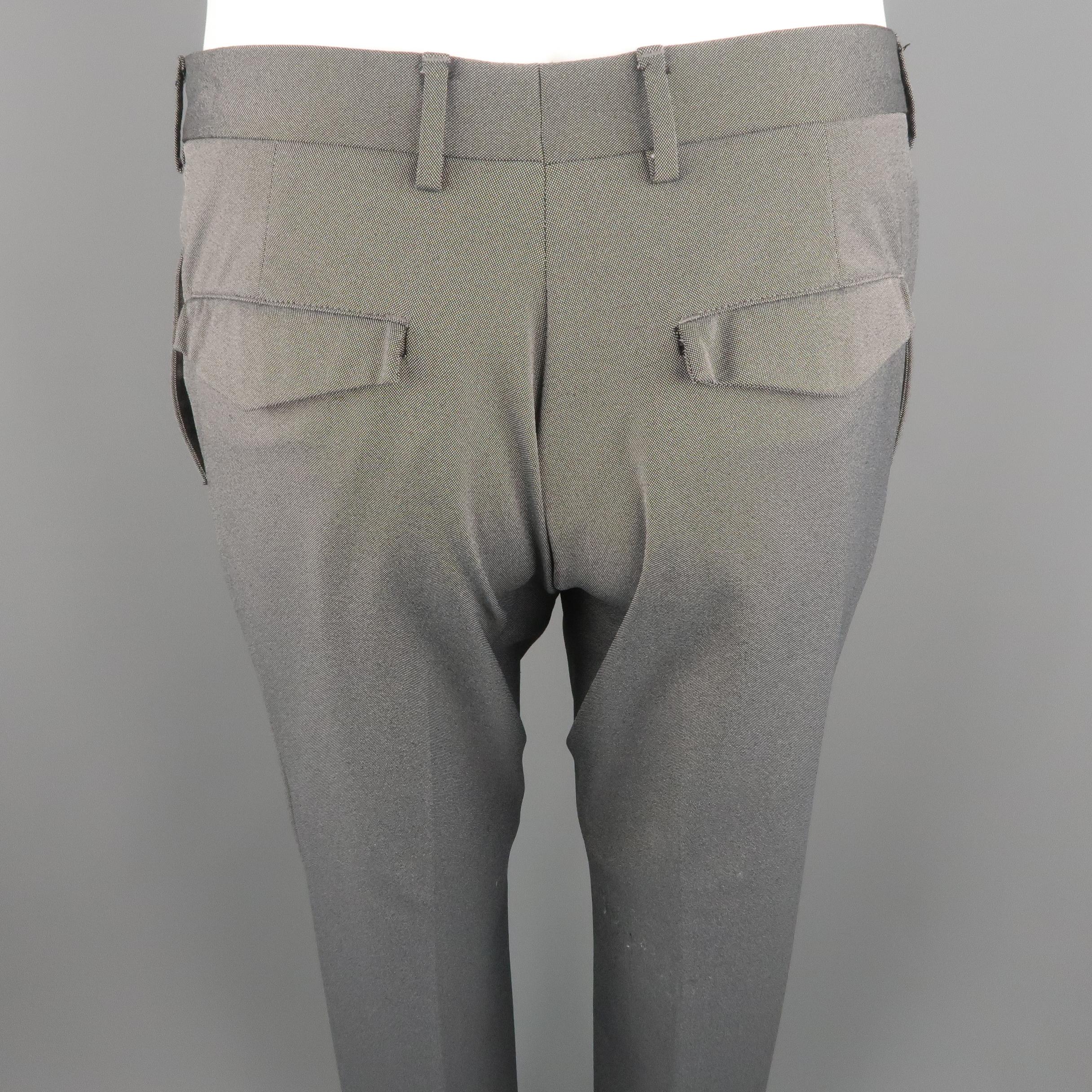PRADA Size 32 Grey Solid Nylon Blend Dress Pants In Good Condition In San Francisco, CA