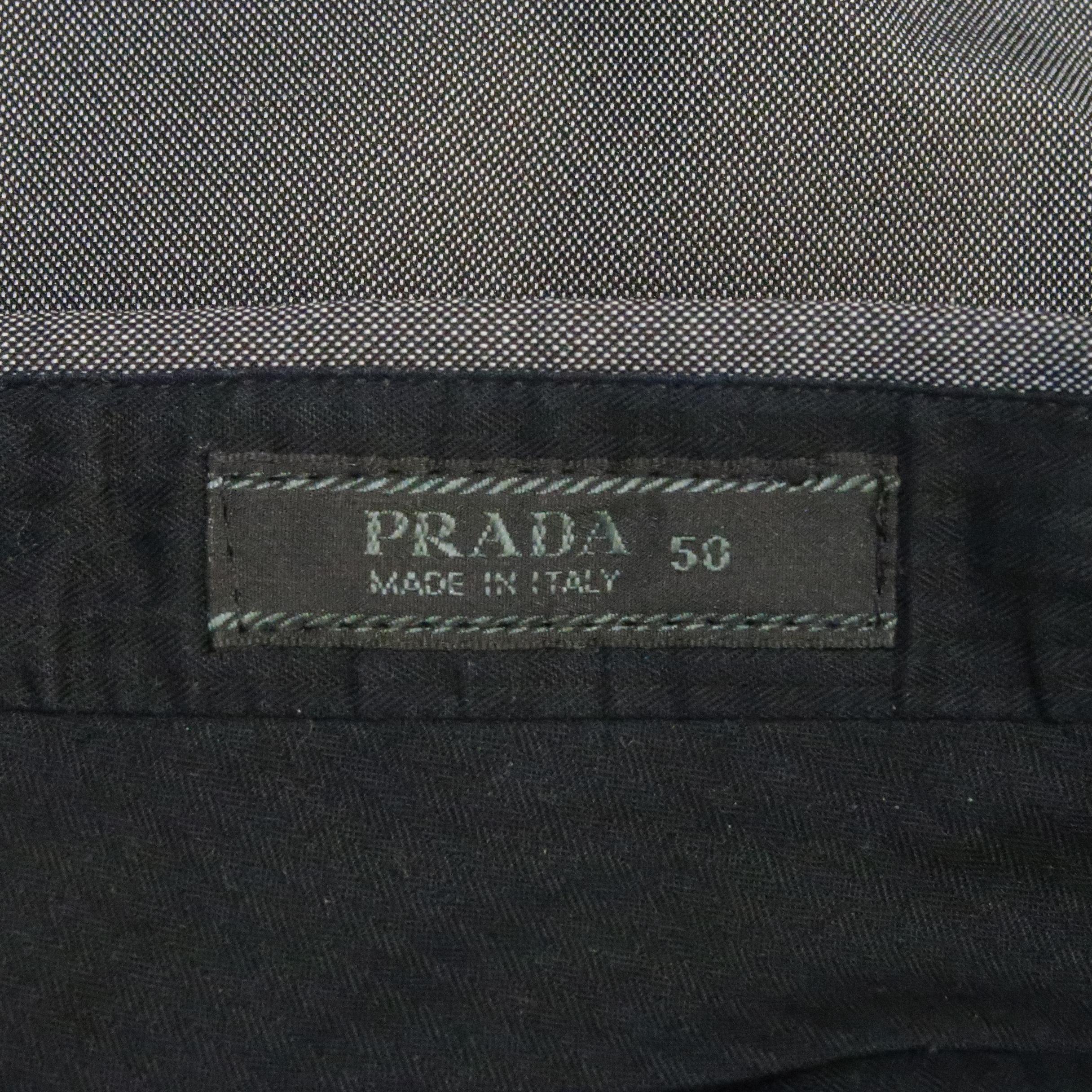 PRADA Size 32 Grey Solid Nylon Blend Dress Pants 1