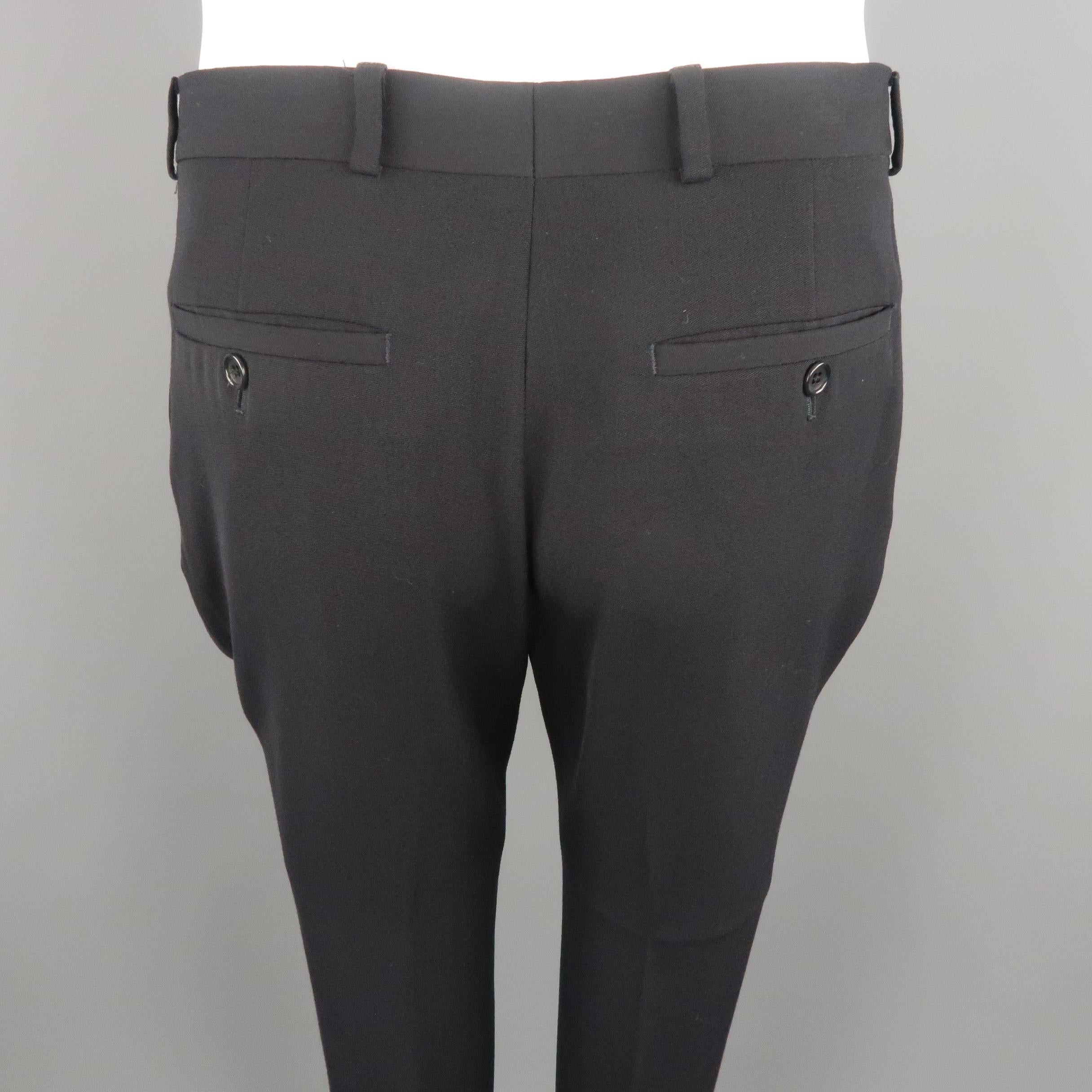 ARMANI COLLEZIONI Size 32 Black Solid Wool Dress Pants 1