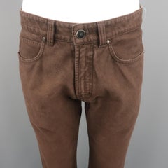 ERMENEGILDO ZEGNA Size 32 Brown Solid Cotton Jeans